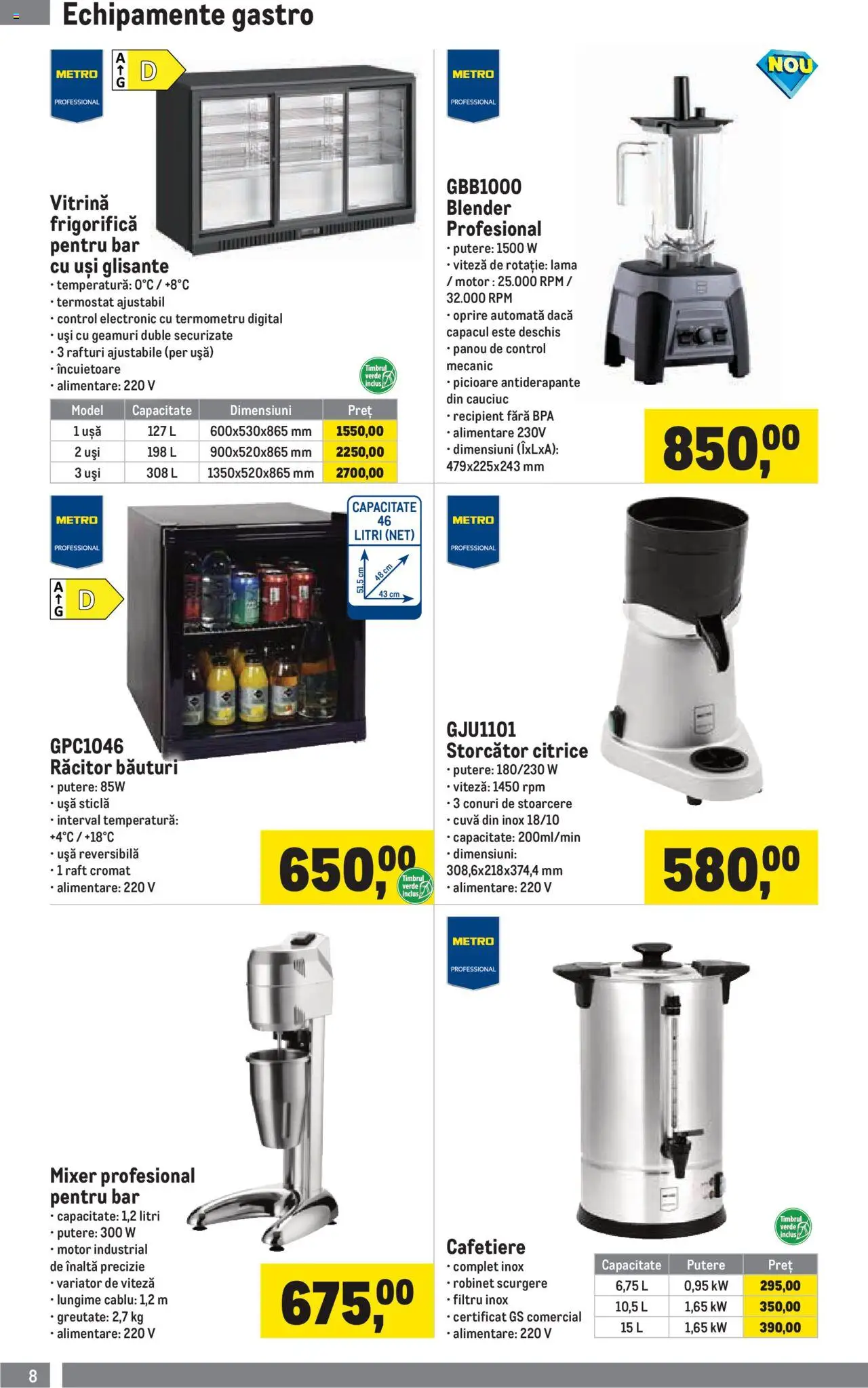 Catalog METRO 1 Octombrie 2025 - 3 Ianuarie 2026 | Pagina 8 | Produse: Termometru, Storcător, Vitrină, Ușă