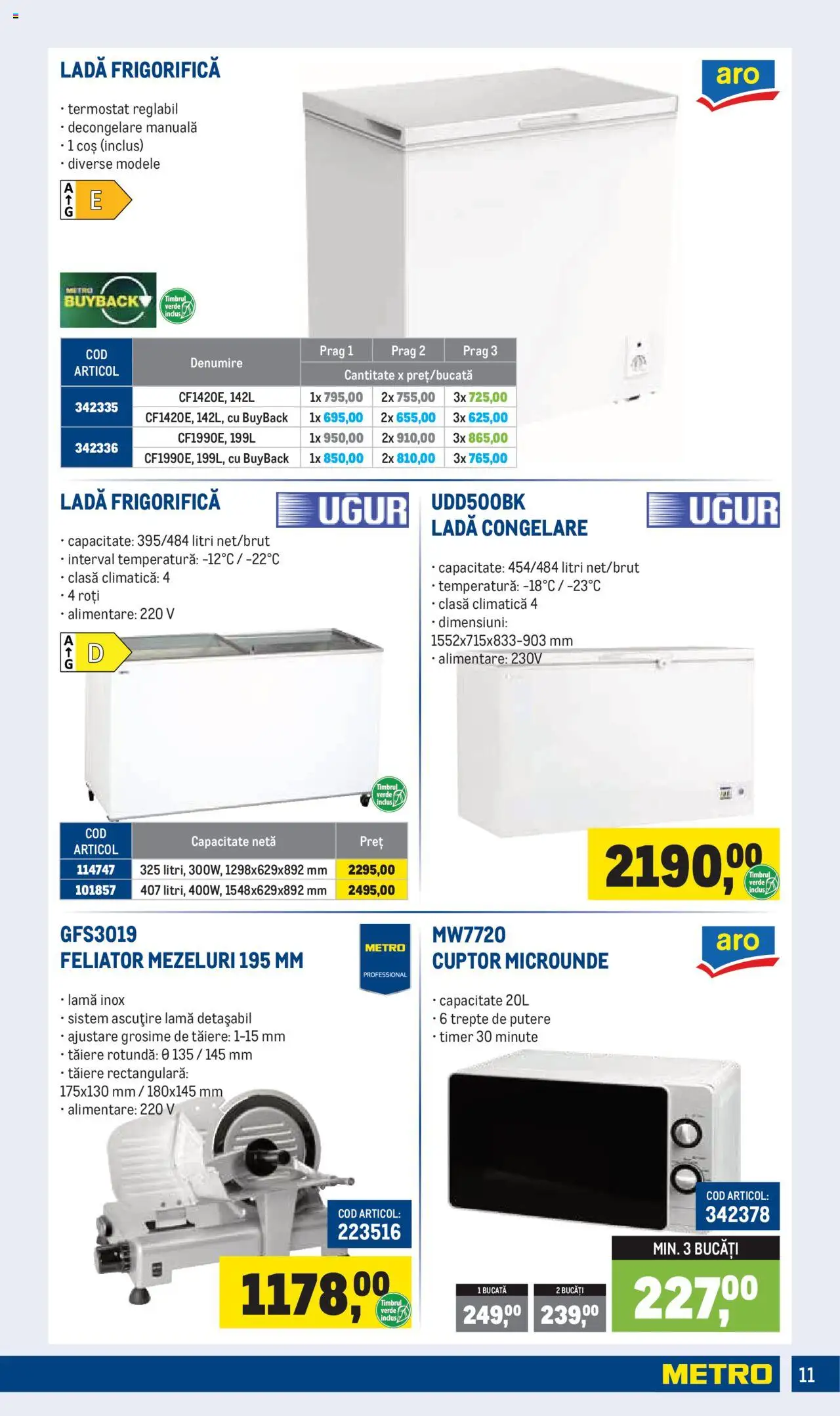 Catalog METRO 1 Octombrie 2025 - 3 Ianuarie 2026 | Pagina 11 | Produse: Cuptor, Feliator, Coș, Ladă frigorifică