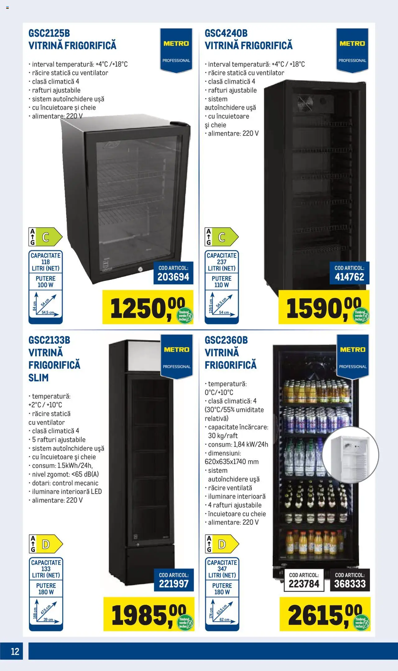Catalog METRO 1 Octombrie 2025 - 3 Ianuarie 2026 | Pagina 12 | Produse: Ventilator, Babak, Vitrină, Ușă