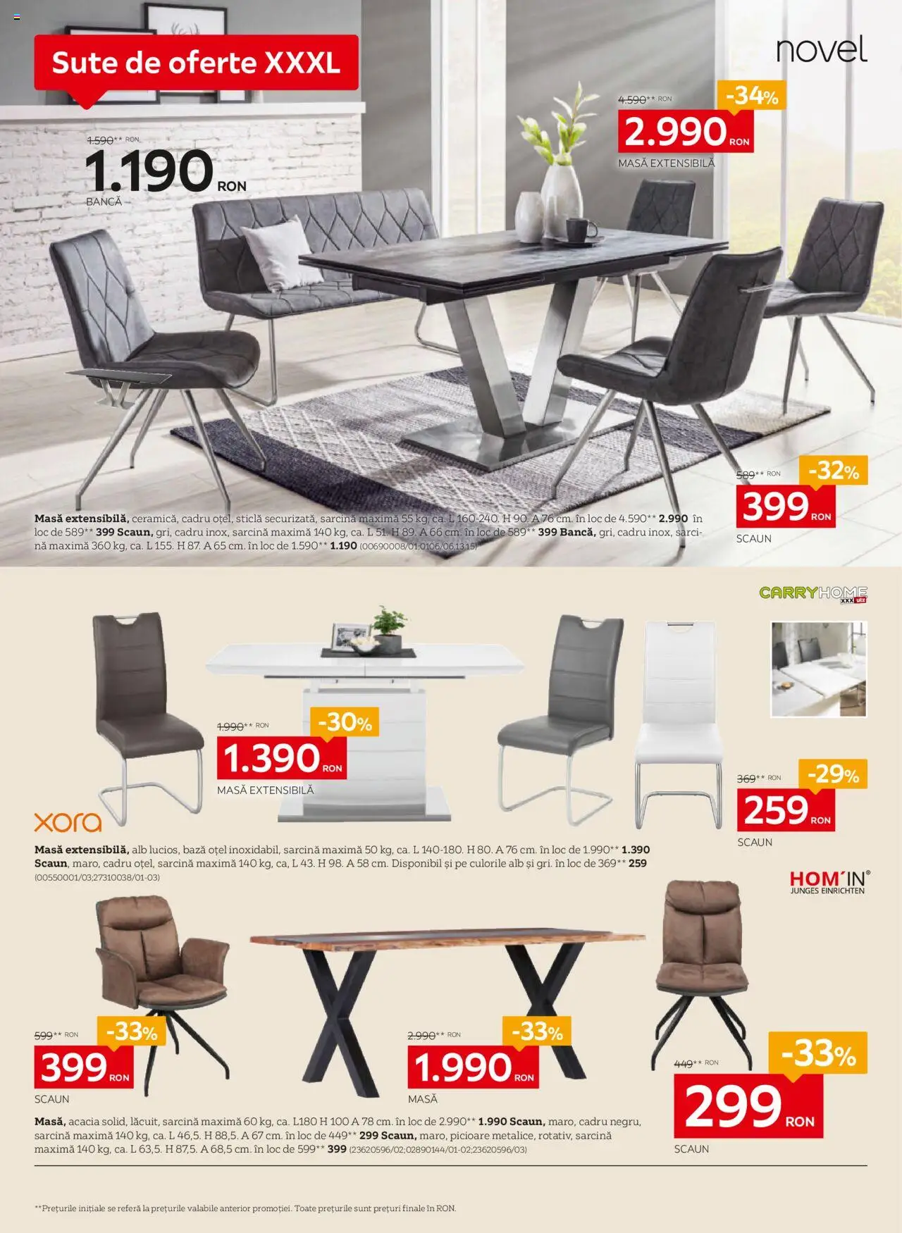 Catalog XXXLutz 6 Octombrie - 1 Noiembrie 2025 | Pagina 10 | Produse: Masă, Scaun, Bancă