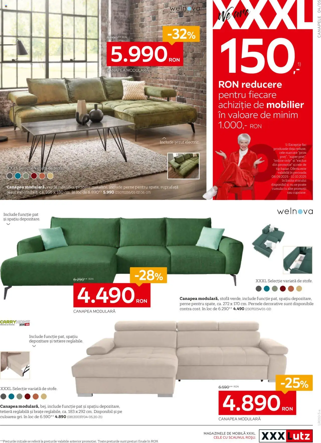 Catalog XXXLutz 6 Octombrie - 1 Noiembrie 2025 | Pagina 5 | Produse: Pat, Canapea