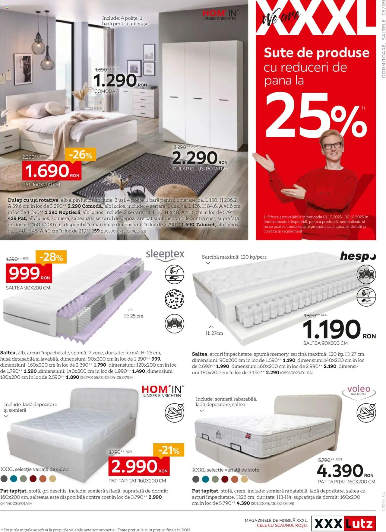 Catalog XXXLutz 6 Octombrie - 1 Noiembrie 2025 | Pagina 9 | Produse: Pat, Saltea, Comodă