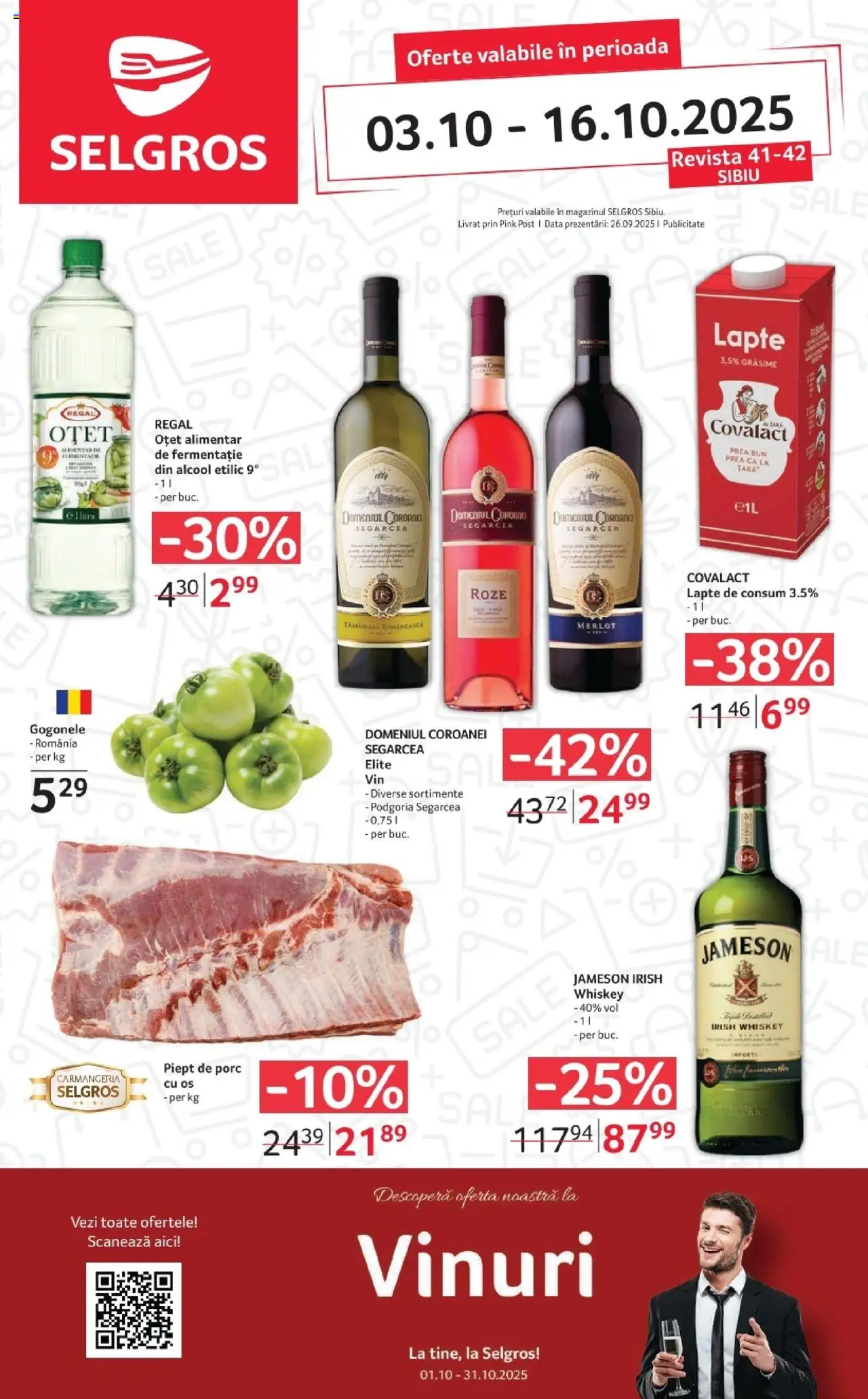 Catalog Selgros 3 - 15 Octombrie 2025 | Pagina 1 | Produse: Lapte, Oțet, Whiskey