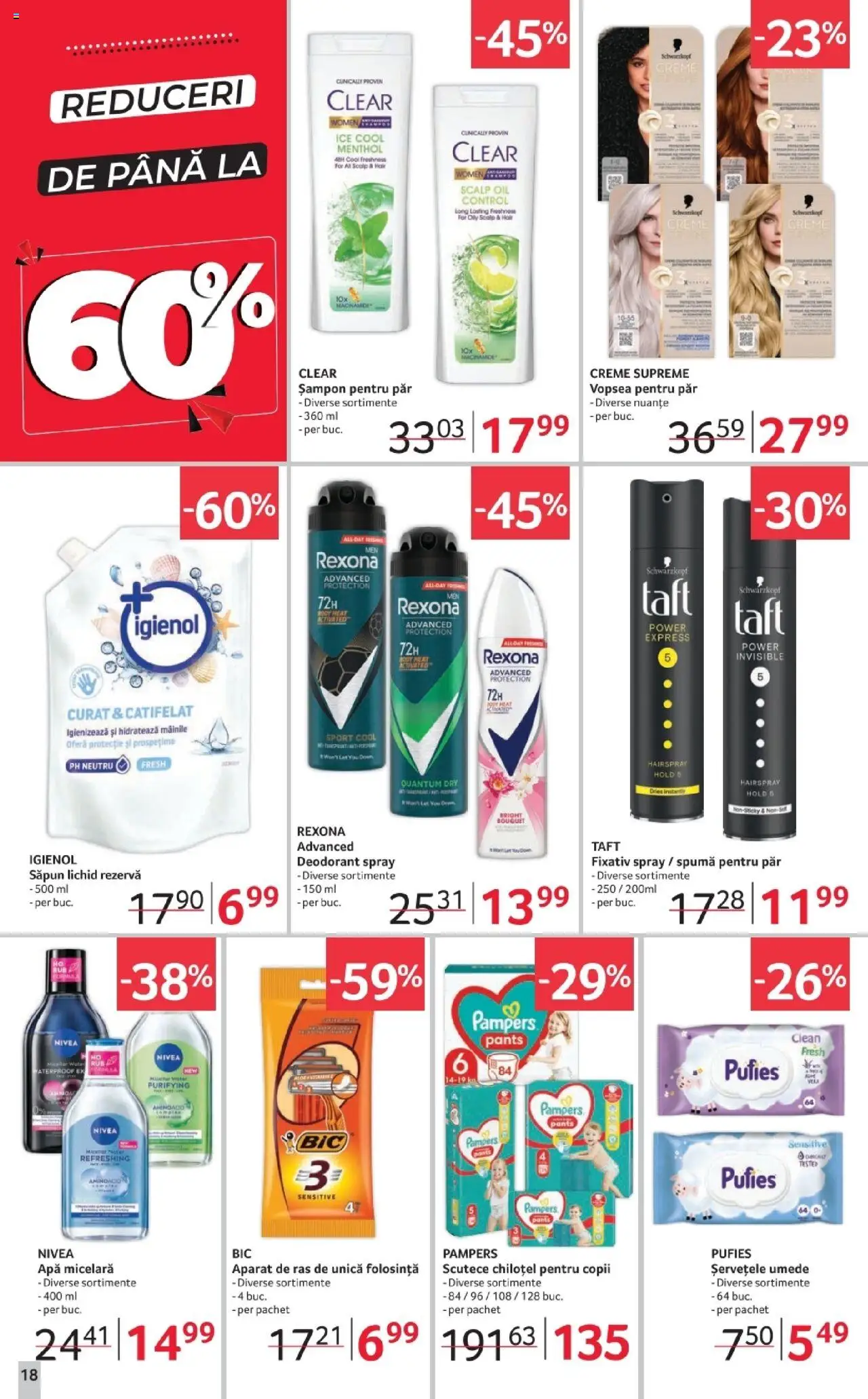 Catalog Selgros 3 - 15 Octombrie 2025 | Pagina 18 | Produse: Spumă pentru păr, Vopsea, Săpun, Scutece