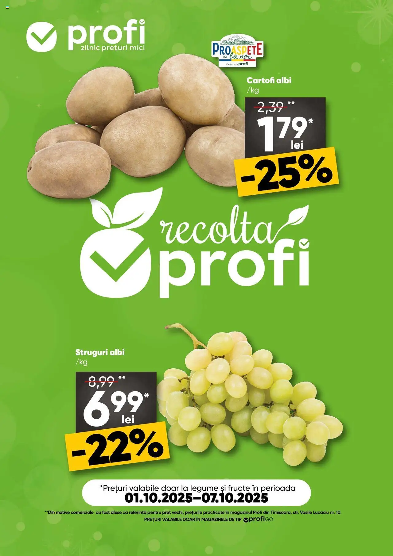 Catalog Profi 1 - 6 Octombrie 2025 | Pagina 1 | Produse: Struguri, Cartofi, Legume, Fructe