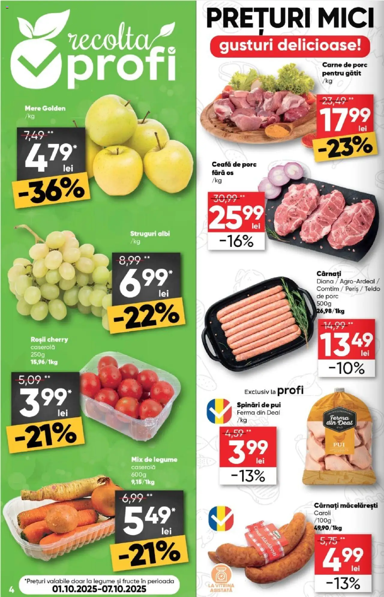Catalog Profi 1 - 13 Octombrie 2025 | Pagina 4 | Produse: Hacıyatmaz Kedi Oyuncağı, Vitrină, Mere, Cârnați