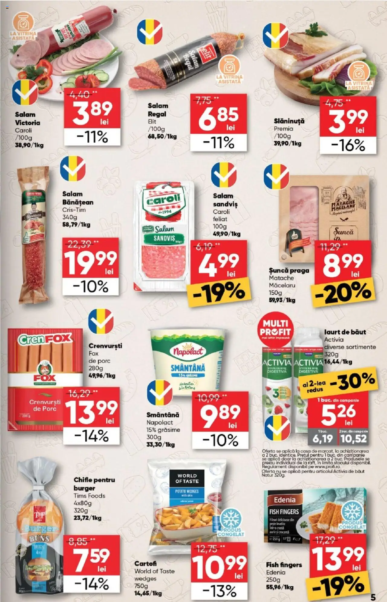 Catalog Profi 1 - 13 Octombrie 2025 | Pagina 5 | Produse: Bahçe aydınlatması, Vitrină, Crenvurști, Smântână