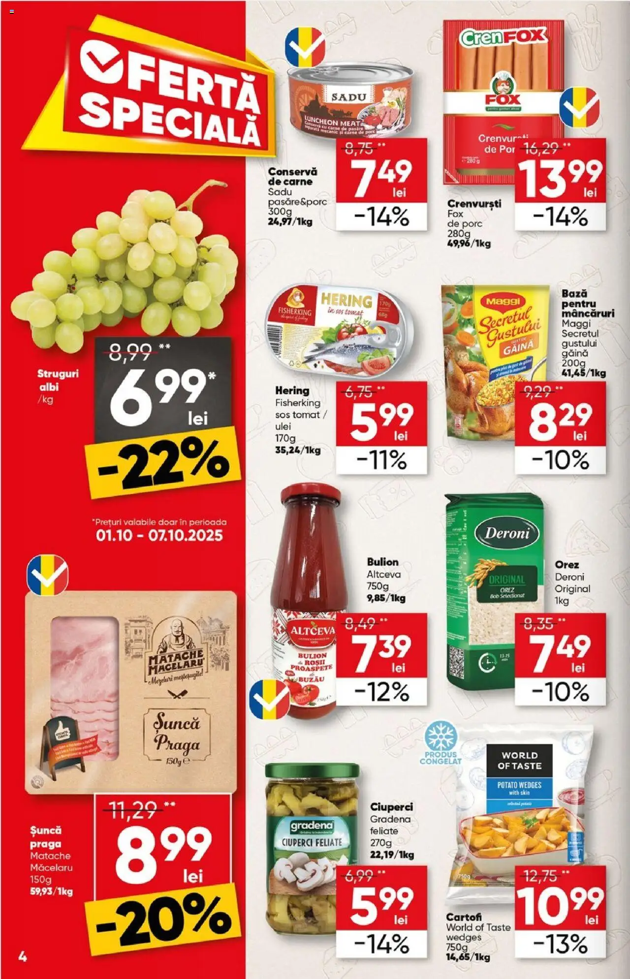 Catalog Profi 1 - 13 Octombrie 2025 | Pagina 4 | Produse: Struguri, Ciuperci, Șuncă, Sos
