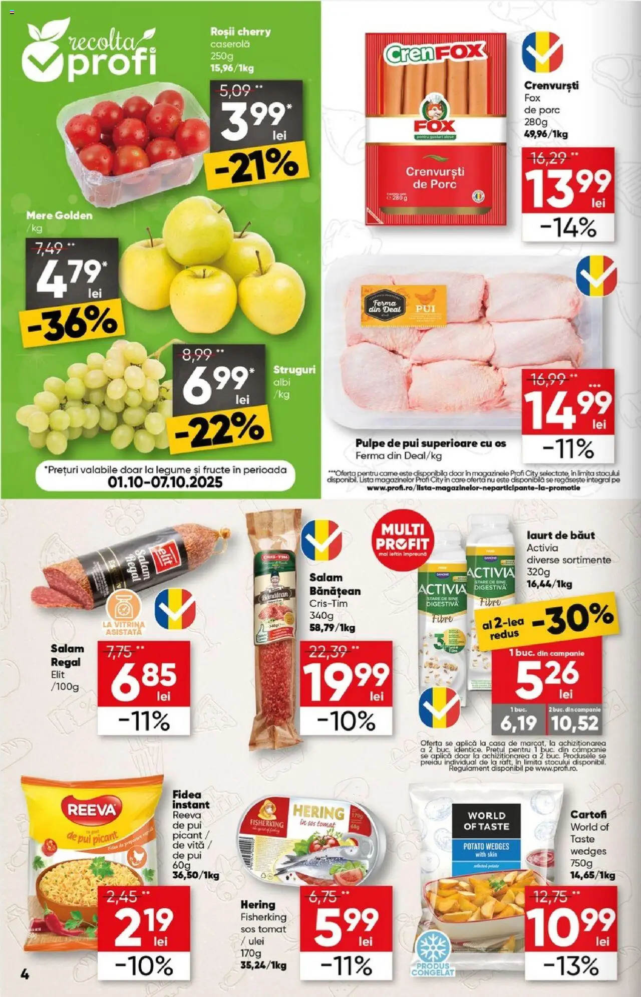 Catalog Profi 1 - 13 Octombrie 2025 | Pagina 4 | Produse: Crenvurști, Salam, Roșii, Sos