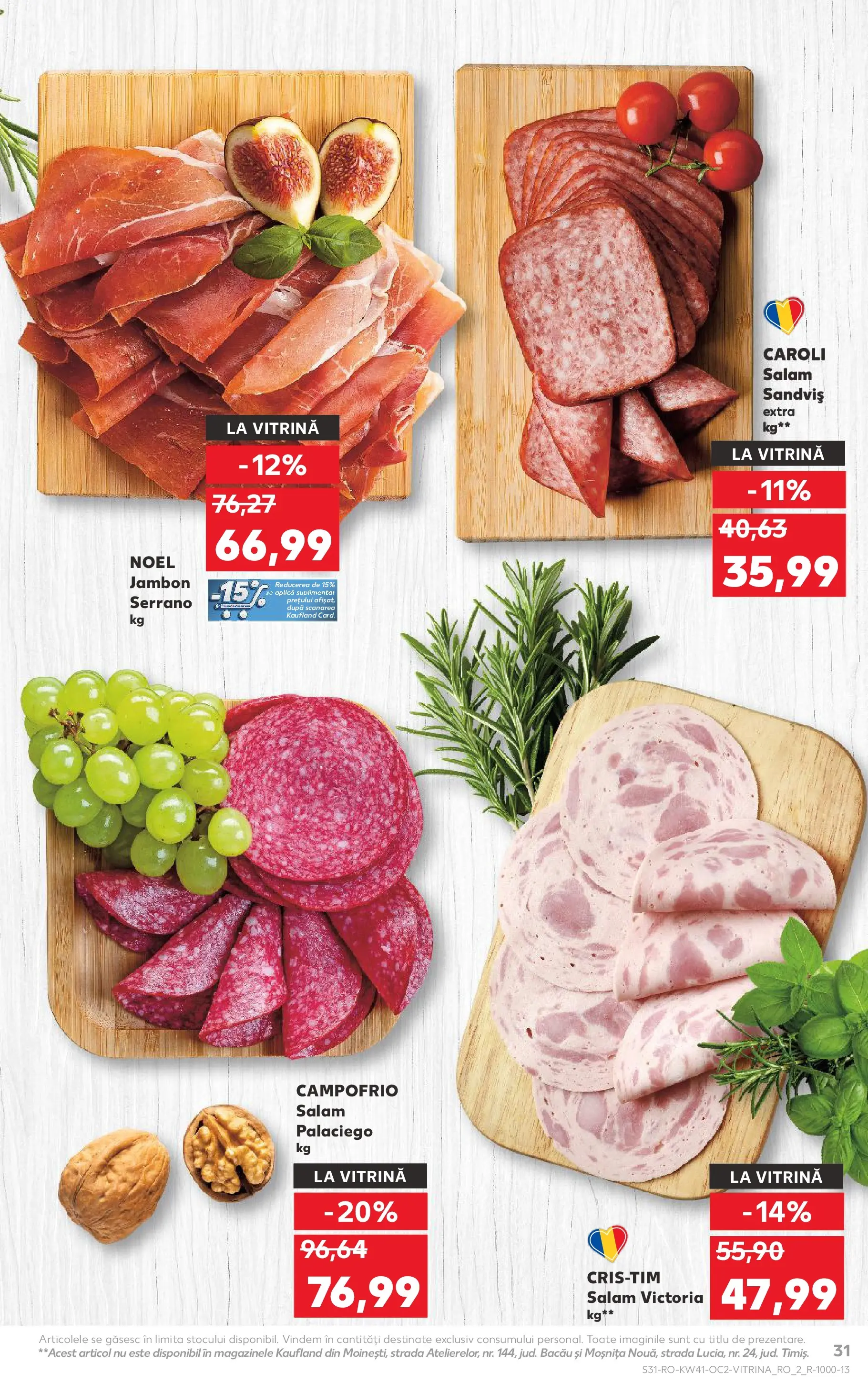 Catalog Kaufland 8 - 13 Octombrie 2025 | Pagina 31 | Produse: Bahçe aydınlatması, Vitrină, Salam