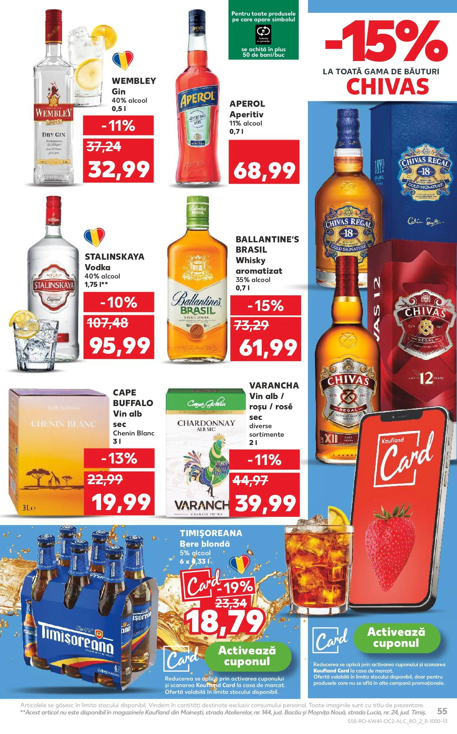Catalog Kaufland 8 - 13 Octombrie 2025 | Pagina 55 | Produse: Vin, Bere, Gin, Aperol