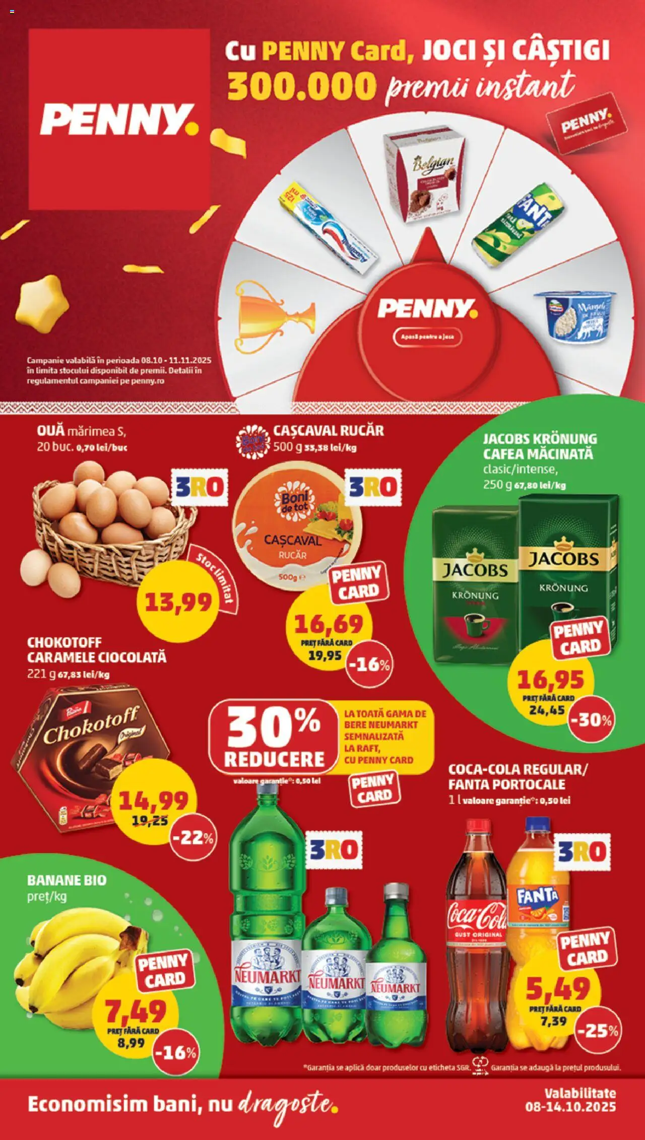 Catalog PENNY Market 8 - 13 Octombrie 2025 | Pagina 1 | Produse: Cafea, Ciocolată, Bere, Banane