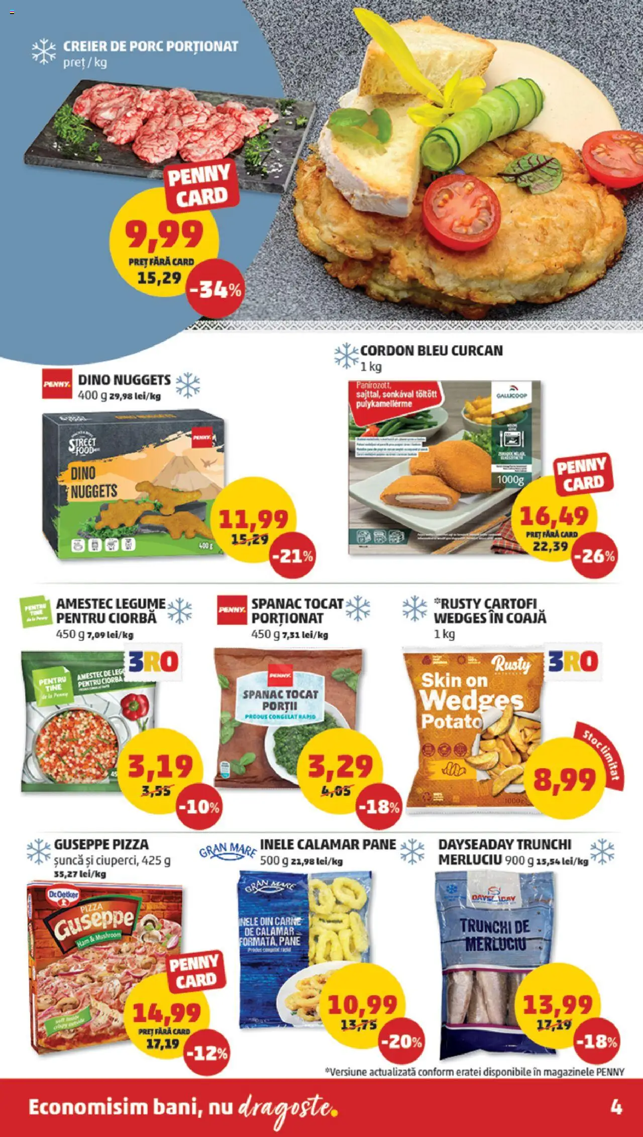 Catalog PENNY Market 8 - 13 Octombrie 2025 | Pagina 4 | Produse: Cordon bleu, Șuncă, Pizza, Legume