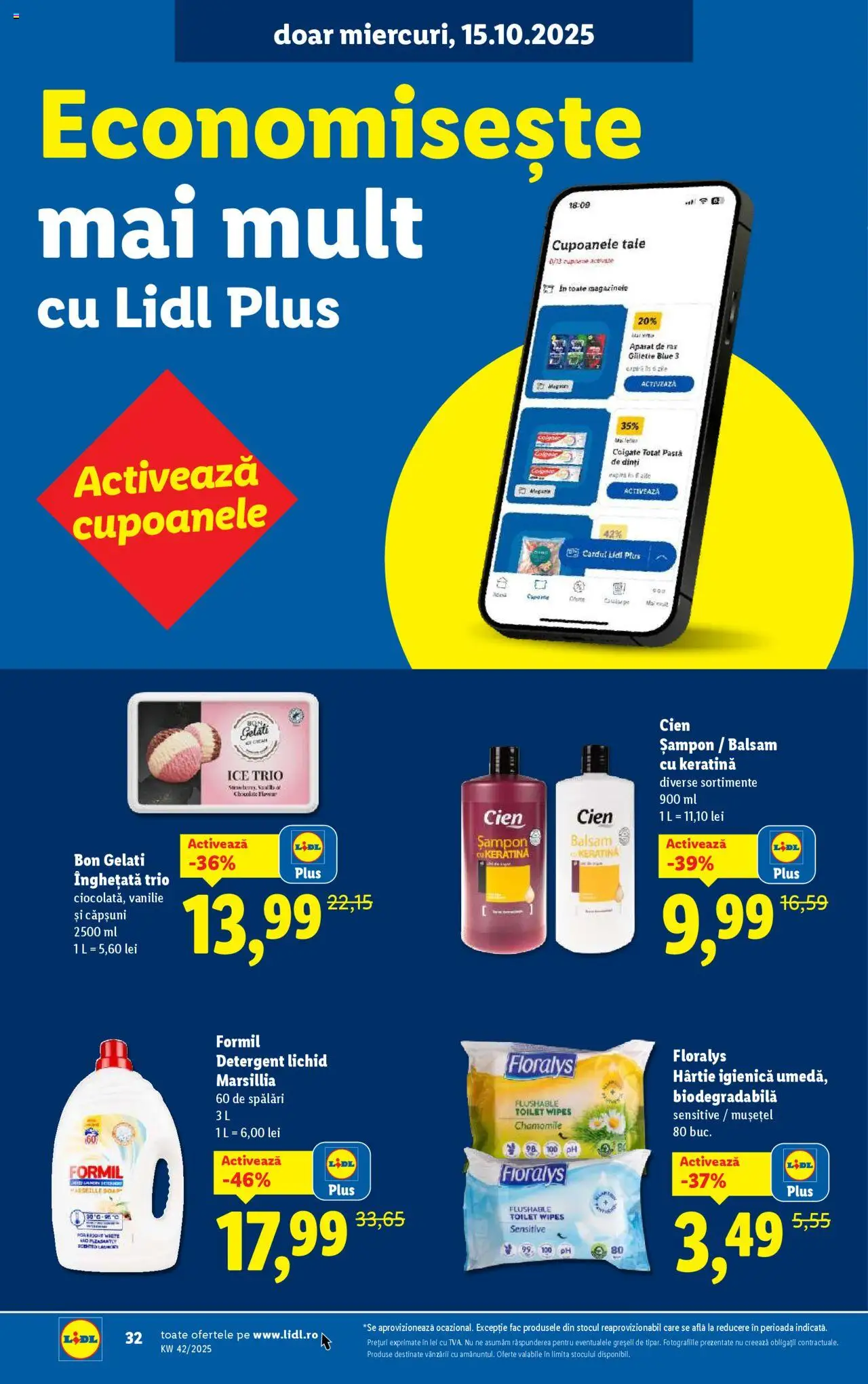 Catalog LIDL 13 - 18 Octombrie 2025 | Pagina 32 | Produse: Șampon, Balsam, Căpșuni, Înghețată