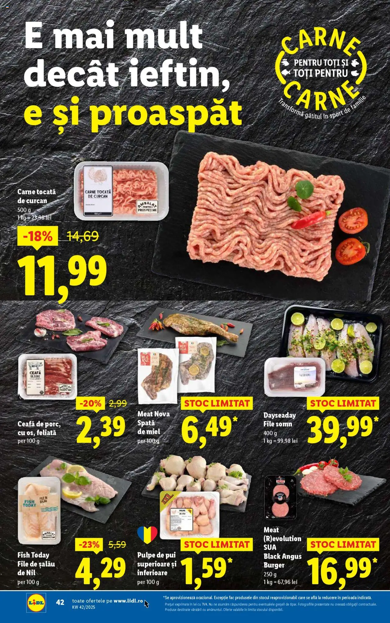 Catalog LIDL 13 - 18 Octombrie 2025 | Pagina 42 | Produse: Hacıyatmaz Kedi Oyuncağı, Carne tocată, Burger
