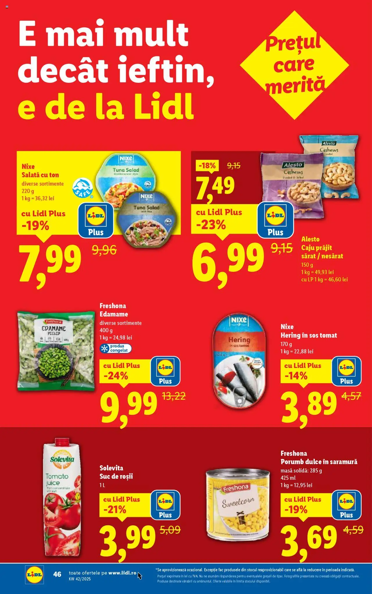 Catalog LIDL 13 - 18 Octombrie 2025 | Pagina 46 | Produse: Delgeç, Masă, Roșii, Sos