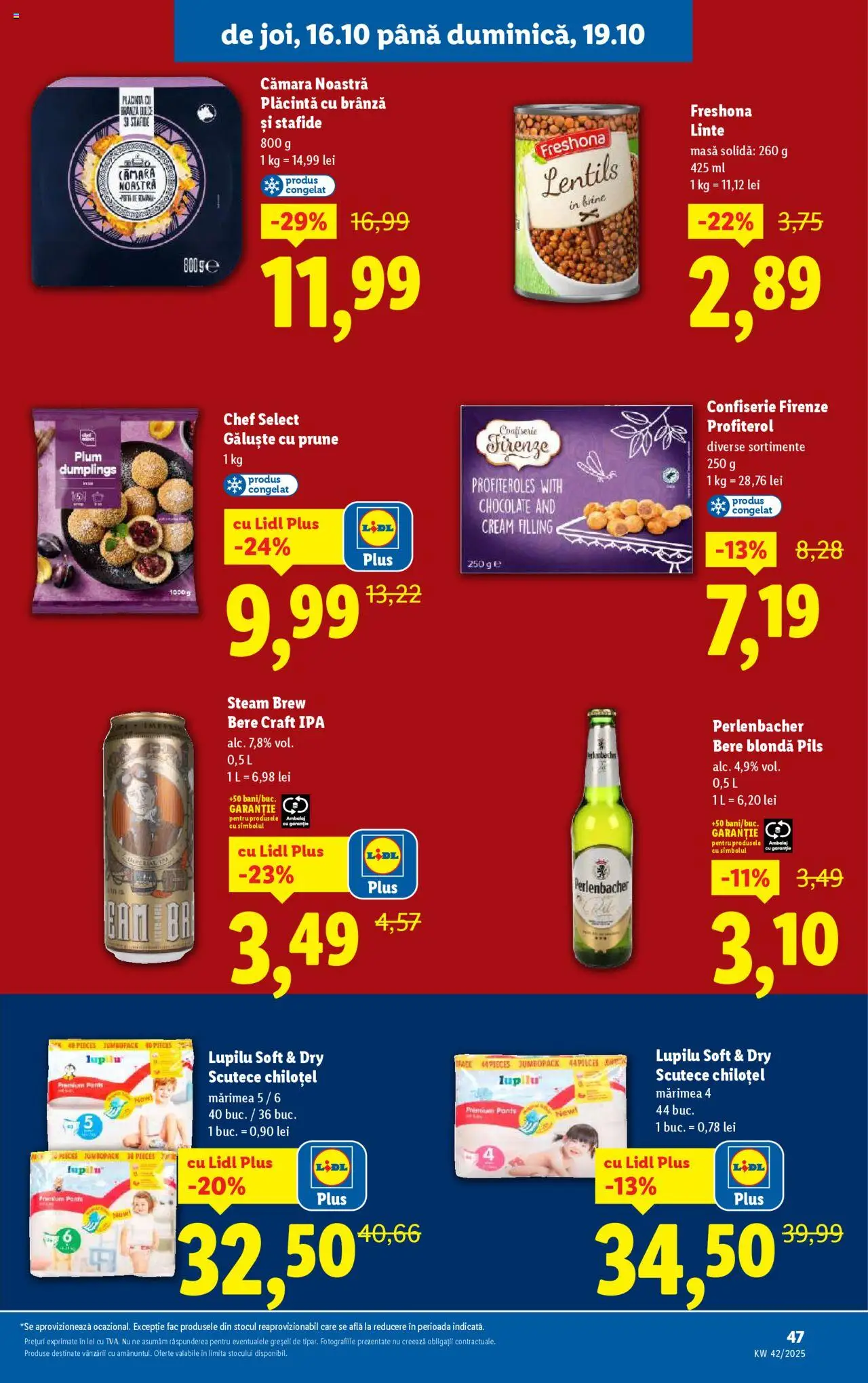 Catalog LIDL 13 - 18 Octombrie 2025 | Pagina 47 | Produse: Masă, Plăcintă, Bere, Stafide
