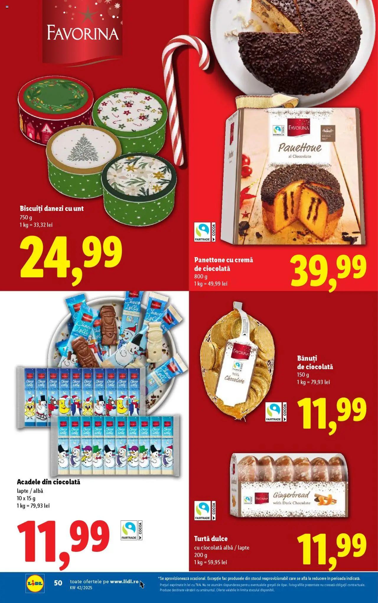 Catalog LIDL 13 - 18 Octombrie 2025 | Pagina 50 | Produse: Cremă, Ciocolată, Turtă dulce, Acadele