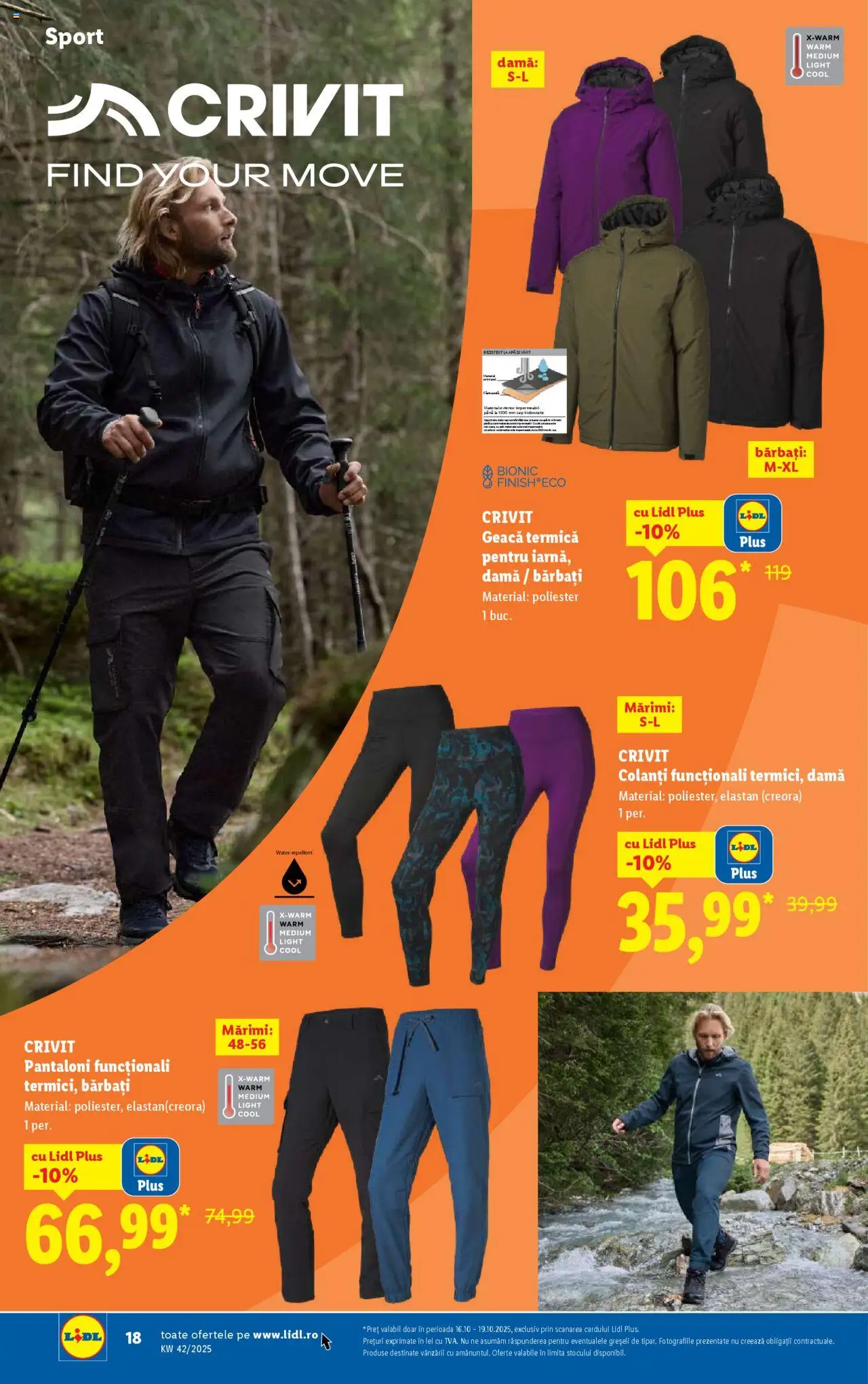 Catalog LIDL 13 - 18 Octombrie 2025 | Pagina 18 | Produse: Geacă, Pantaloni, Colanți, Apă