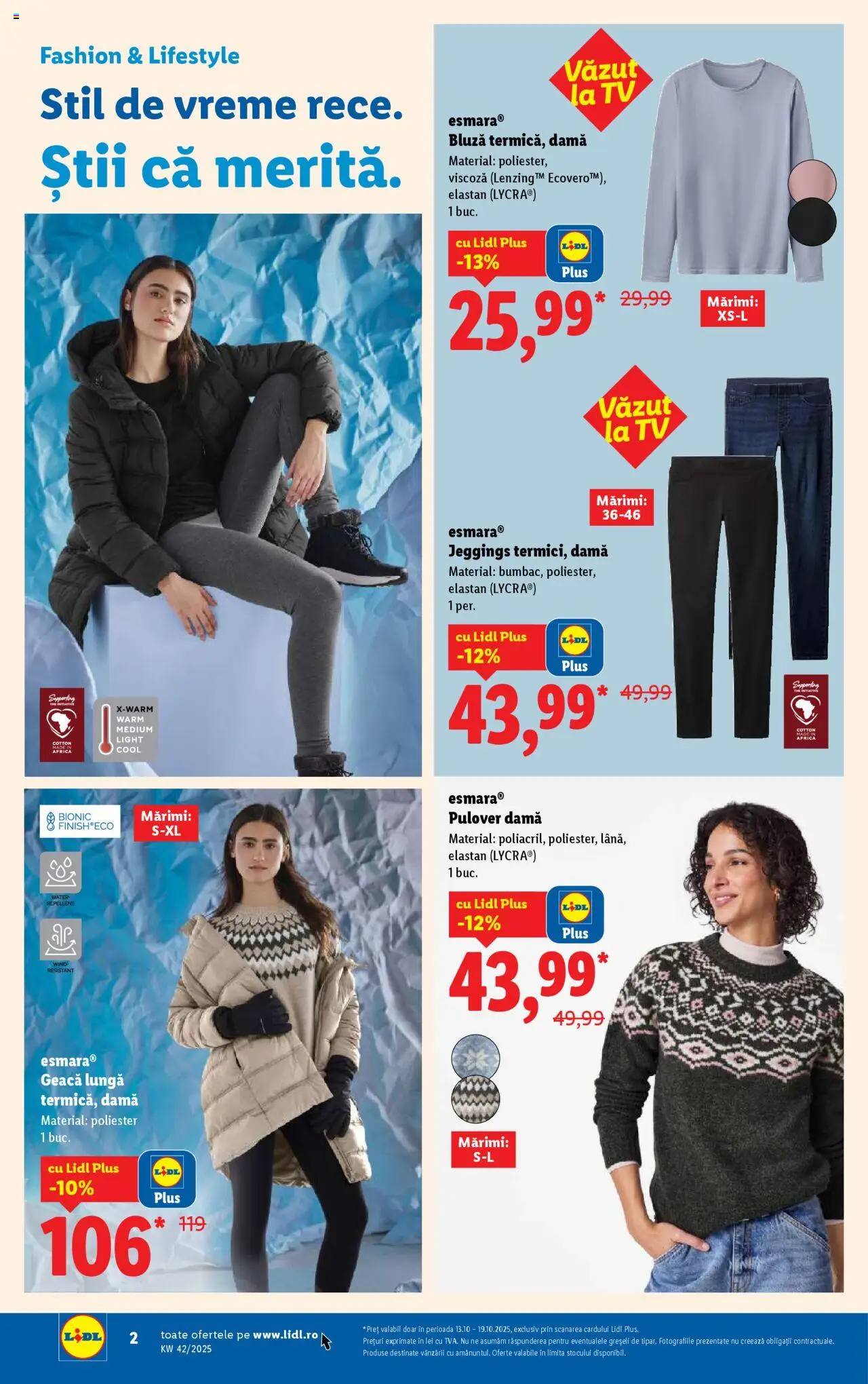 Catalog LIDL 13 - 18 Octombrie 2025 | Pagina 2 | Produse: Bluză, Pulover, Geacă