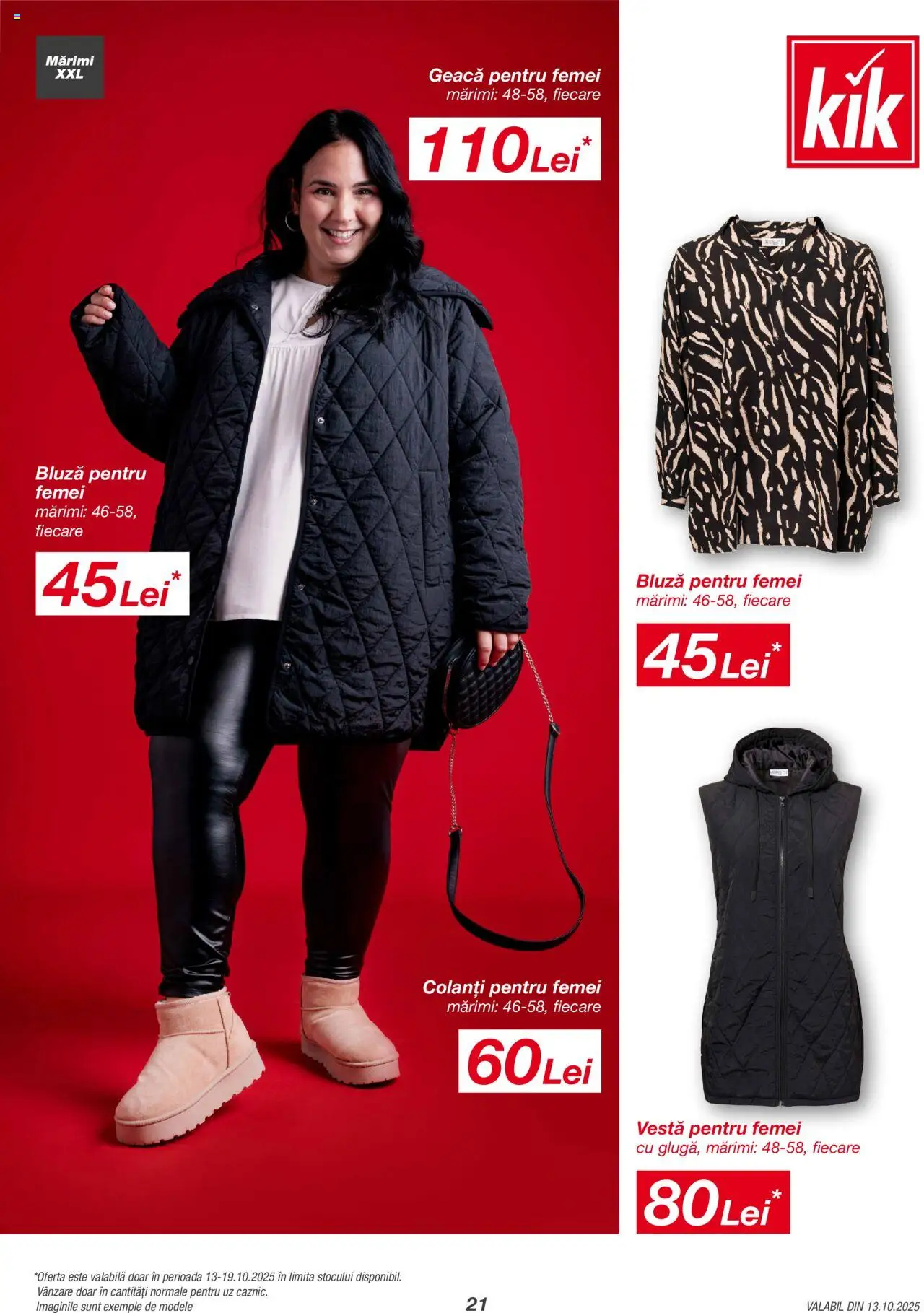 Catalog Kik 13 Octombrie - 1 Noiembrie 2025 | Pagina 21 | Produse: Bluză, Vestă, Geacă, Colanți