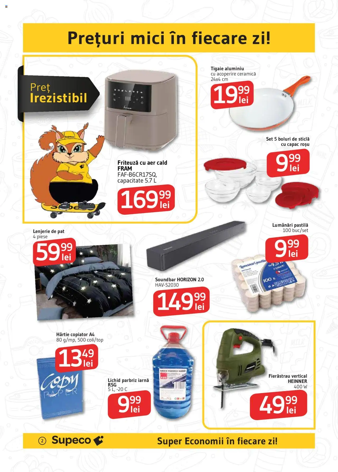 Catalog Supeco 15 - 28 Octombrie 2025 | Pagina 2 | Produse: Soundbar, Tigaie, Lenjerie de pat, Mici