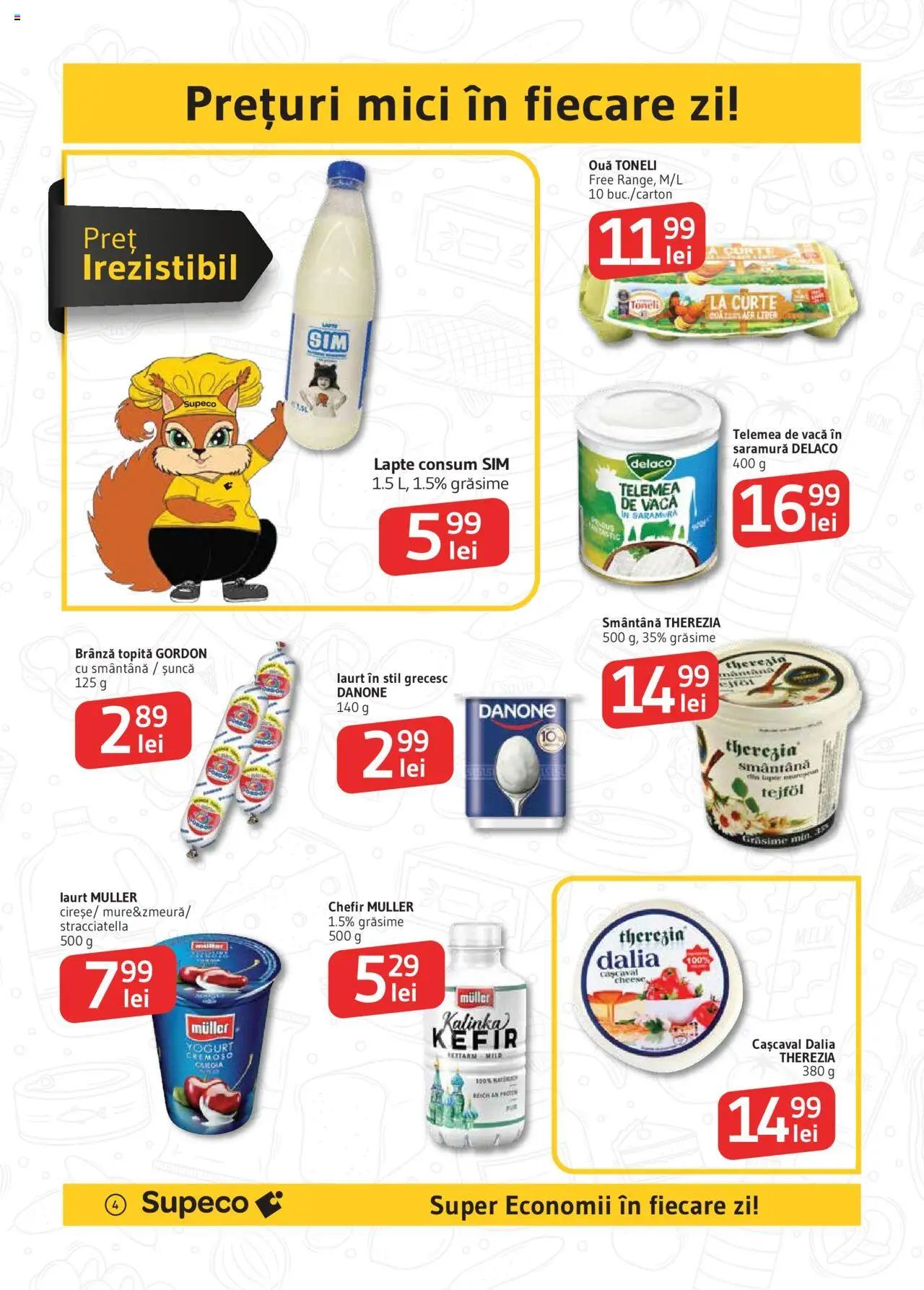 Catalog Supeco 15 - 28 Octombrie 2025 | Pagina 4 | Produse: Lapte, Brânză, Ouă, Smântână