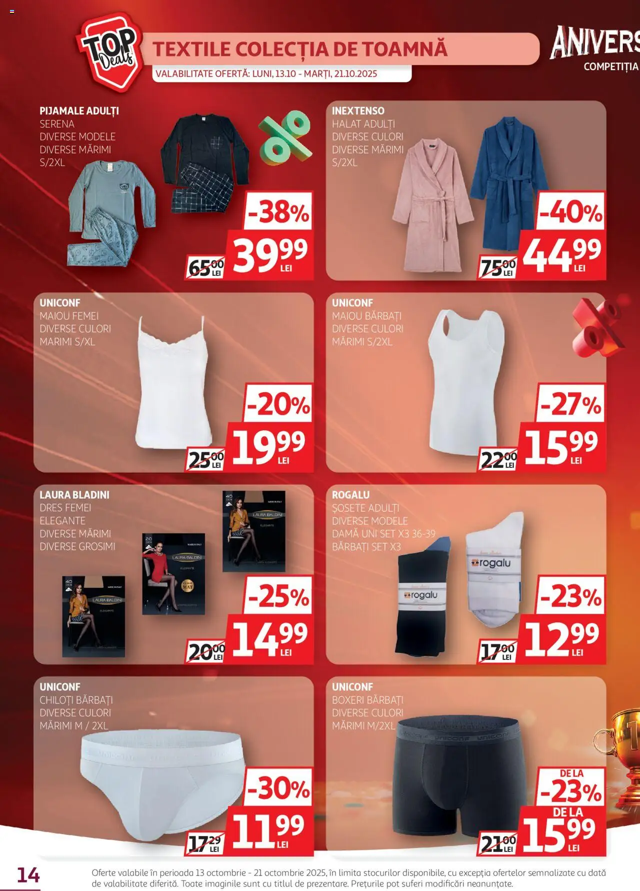 Catalog Auchan 13 - 20 Octombrie 2025 | Pagina 14 | Produse: Maiou, Chiloți, Pijamale, Boxeri