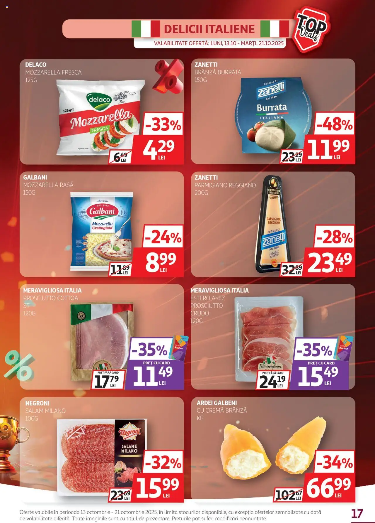 Catalog Auchan 13 - 20 Octombrie 2025 | Pagina 17 | Produse: Çift taraflı üst, Ardei, Cremă, Salam