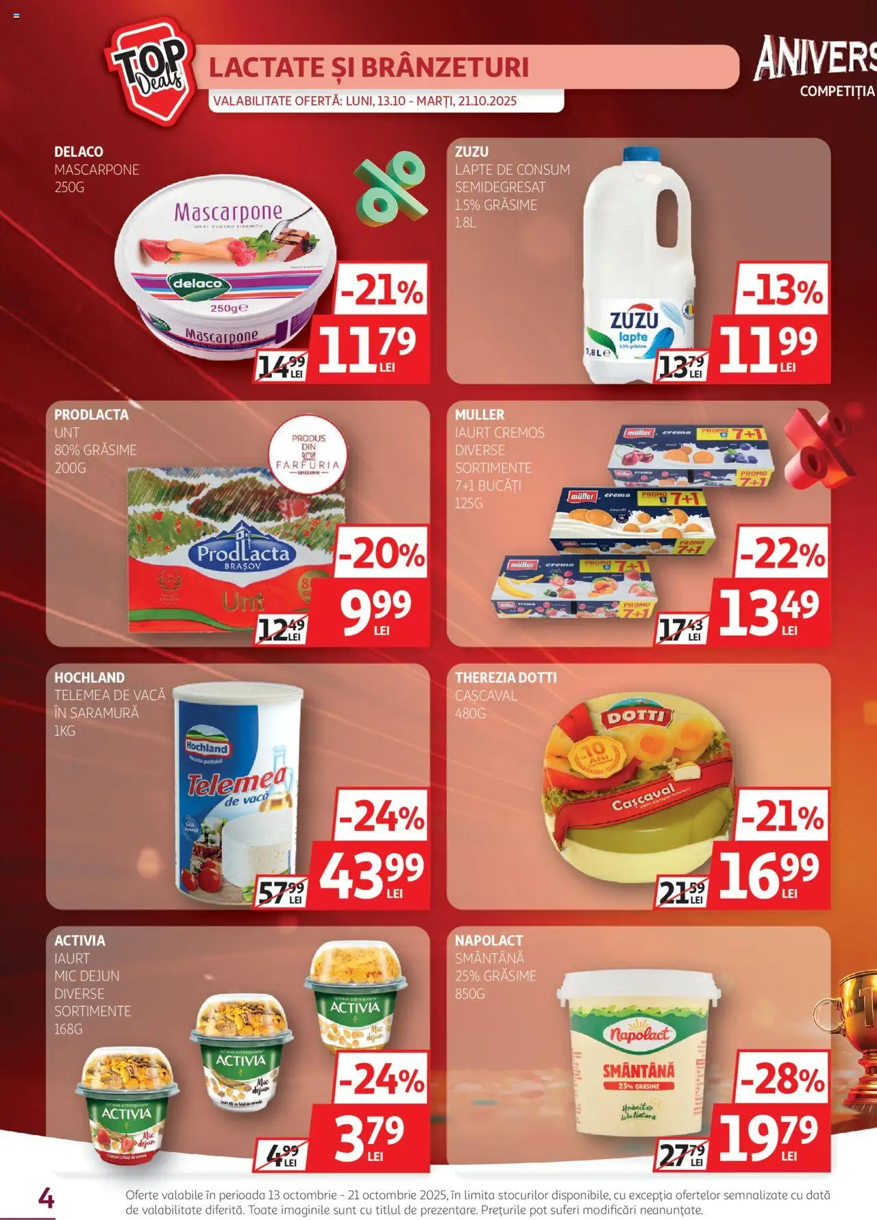 Catalog Auchan 13 - 20 Octombrie 2025 | Pagina 4 | Produse: Lapte, Iaurt, Cremă, Tiramisu