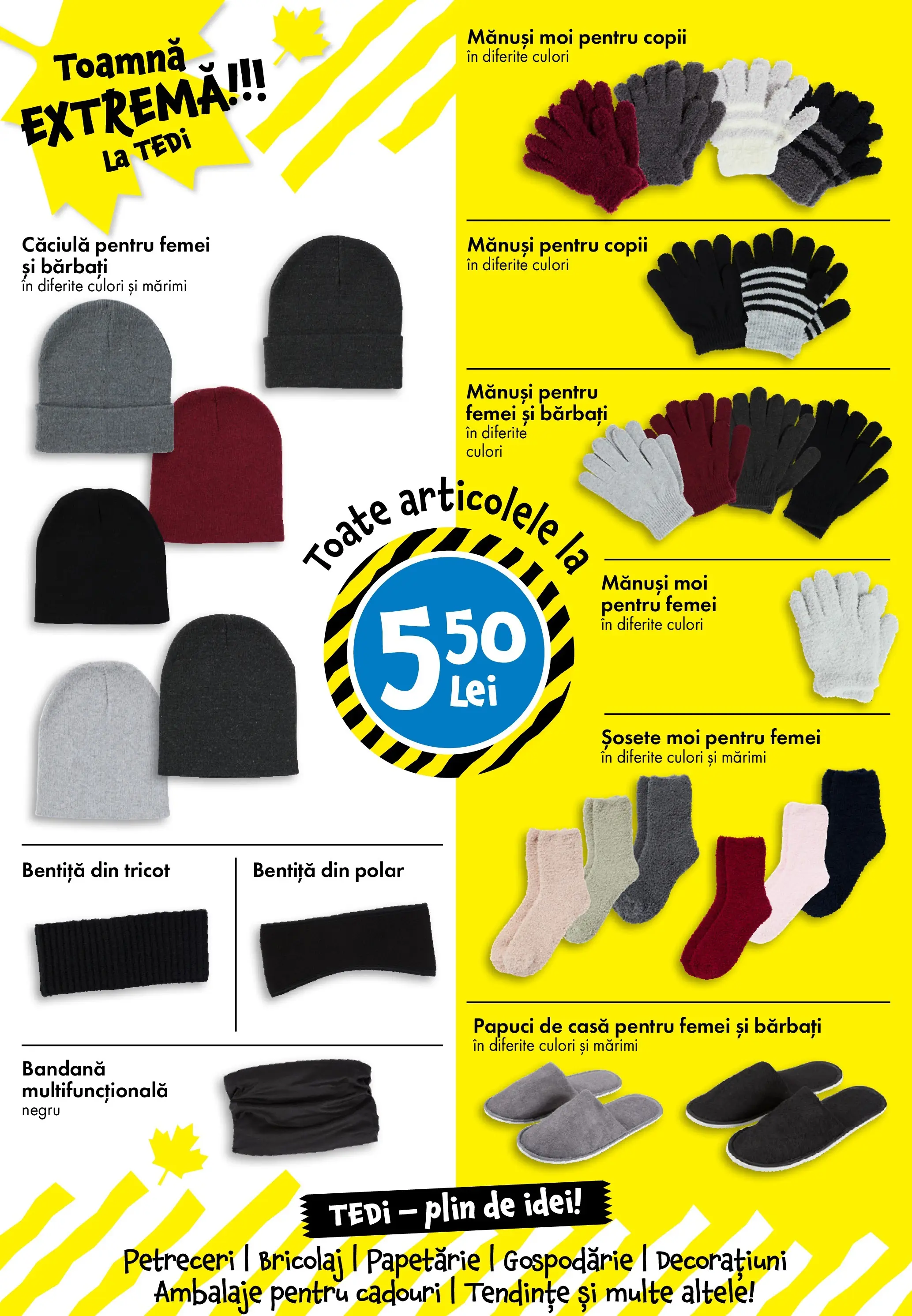Catalog TEDi 10 - 18 Octombrie 2025 | Pagina 20 | Produse: Mănuși, Șosete, Papuci