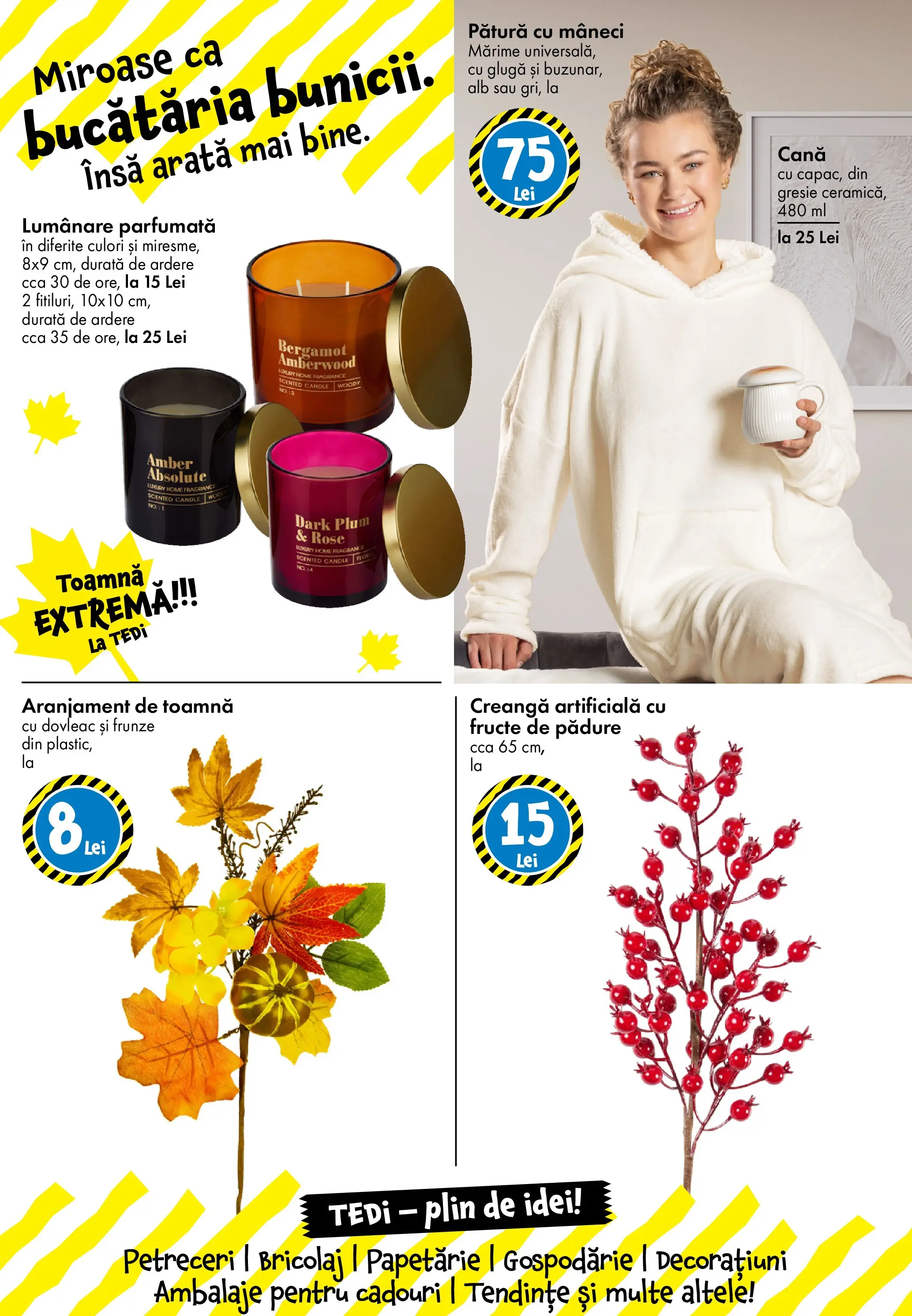 Catalog TEDi 10 - 18 Octombrie 2025 | Pagina 24 | Produse: Pătură, Gresie, Lumânare, Fructe