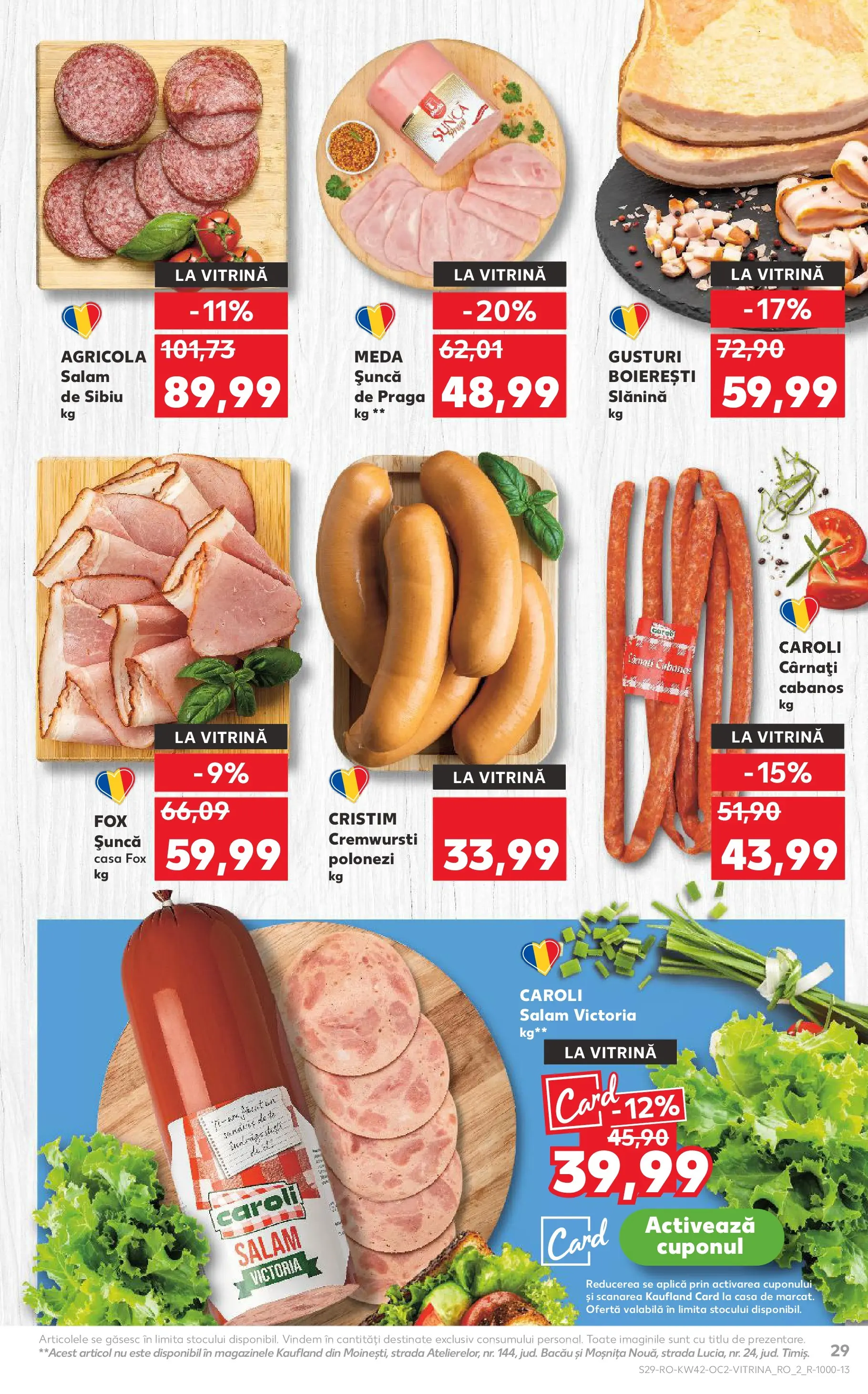 Catalog Kaufland 15 - 20 Octombrie 2025 | Pagina 29 | Produse: Vitrină, Bacon, Salam, Cârnați