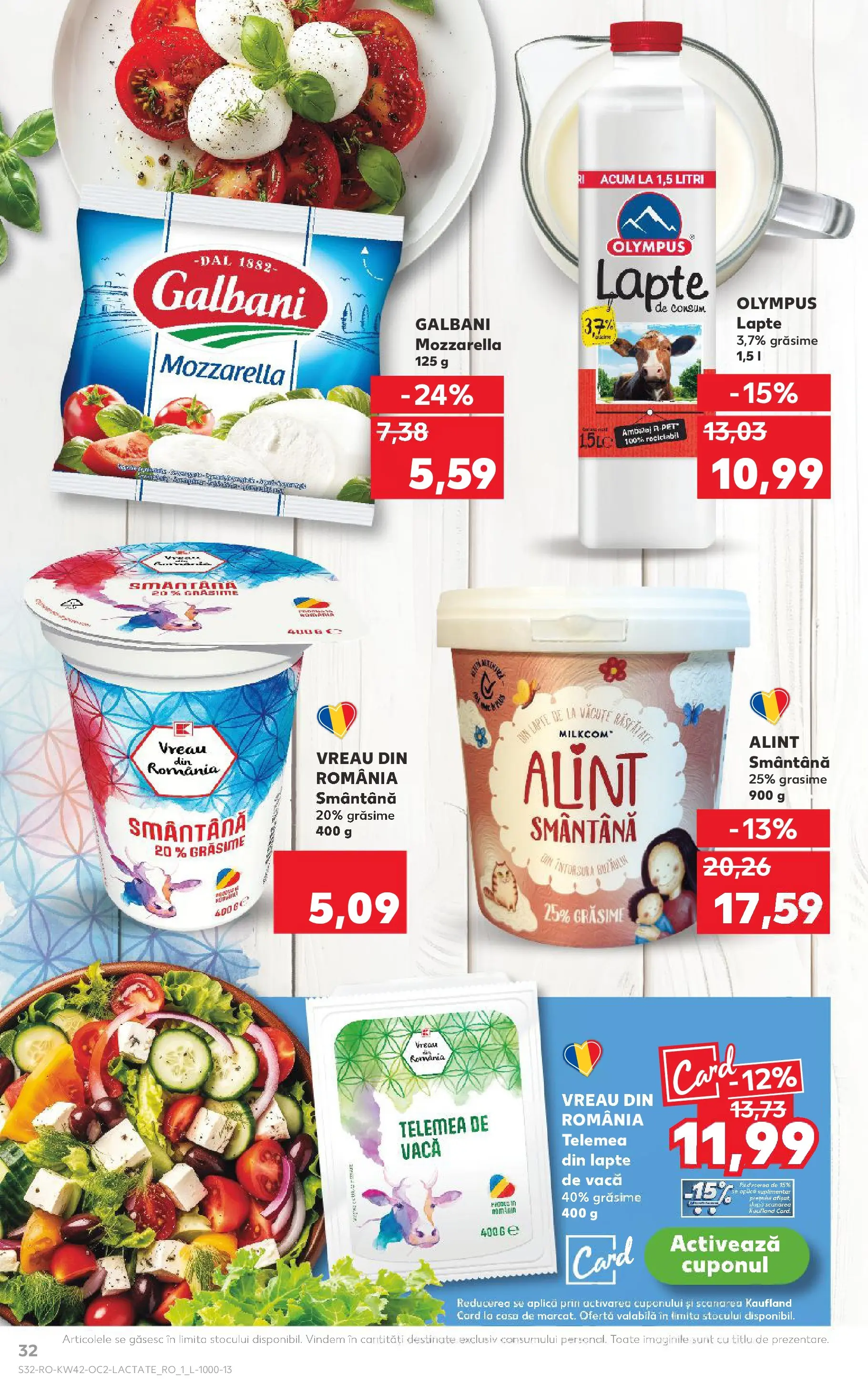 Catalog Kaufland 15 - 20 Octombrie 2025 | Pagina 32 | Produse: Mozzarella, Lapte, Smântână