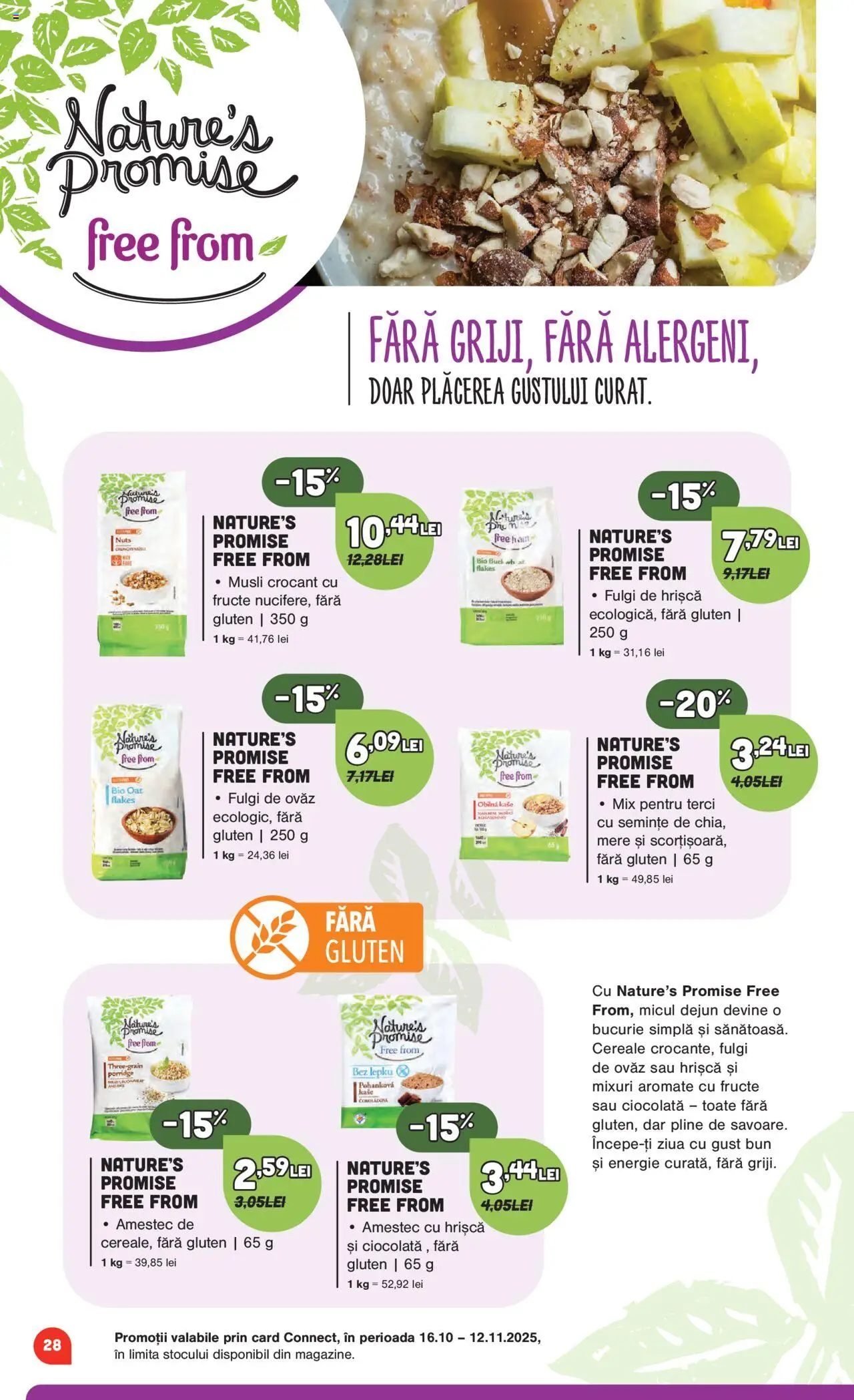 Catalog Mega Image 16 Octombrie - 11 Noiembrie 2025 | Pagina 28 | Produse: Şerit ödül, Ciocolată, Fulgi, Fructe