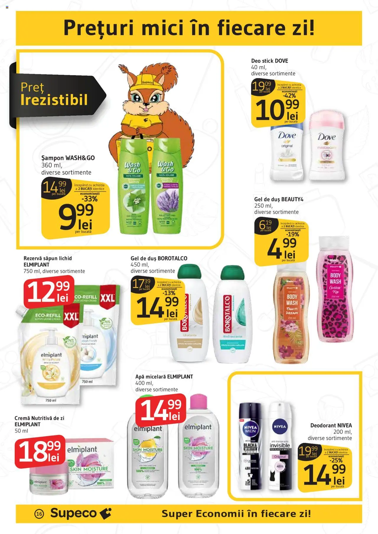 Catalog Supeco 16 - 28 Octombrie 2025 | Pagina 16 | Produse: Mici, Apă micelară, Deodorant, Apă