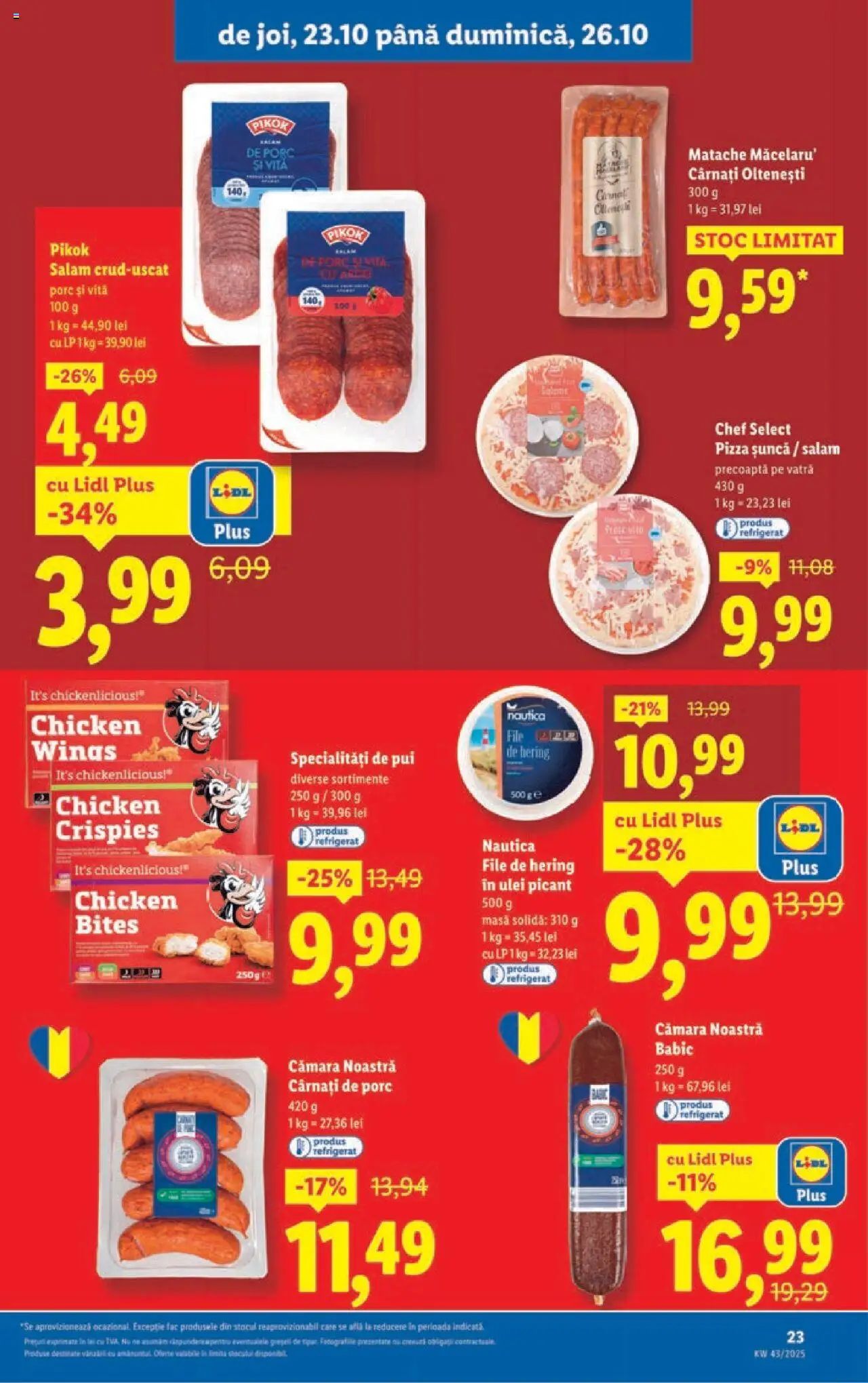 Catalog LIDL 20 - 25 Octombrie 2025 | Pagina 23 | Produse: Masă, Ulei, Șuncă, Pizza