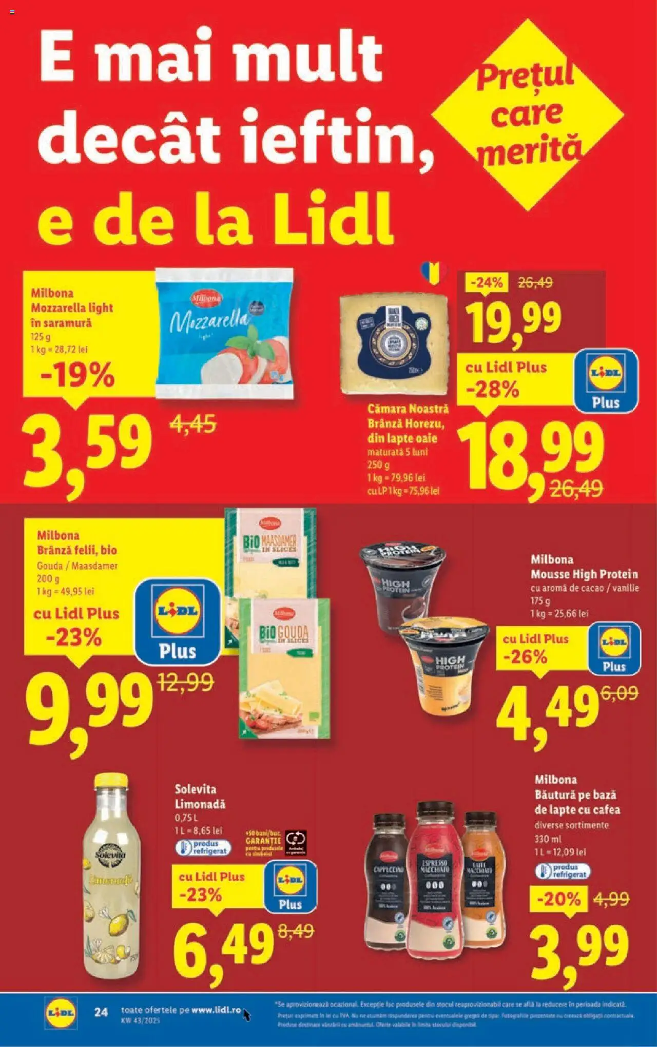 Catalog LIDL 20 - 25 Octombrie 2025 | Pagina 24 | Produse: Mozzarella, Cafea, Cacao, Gouda