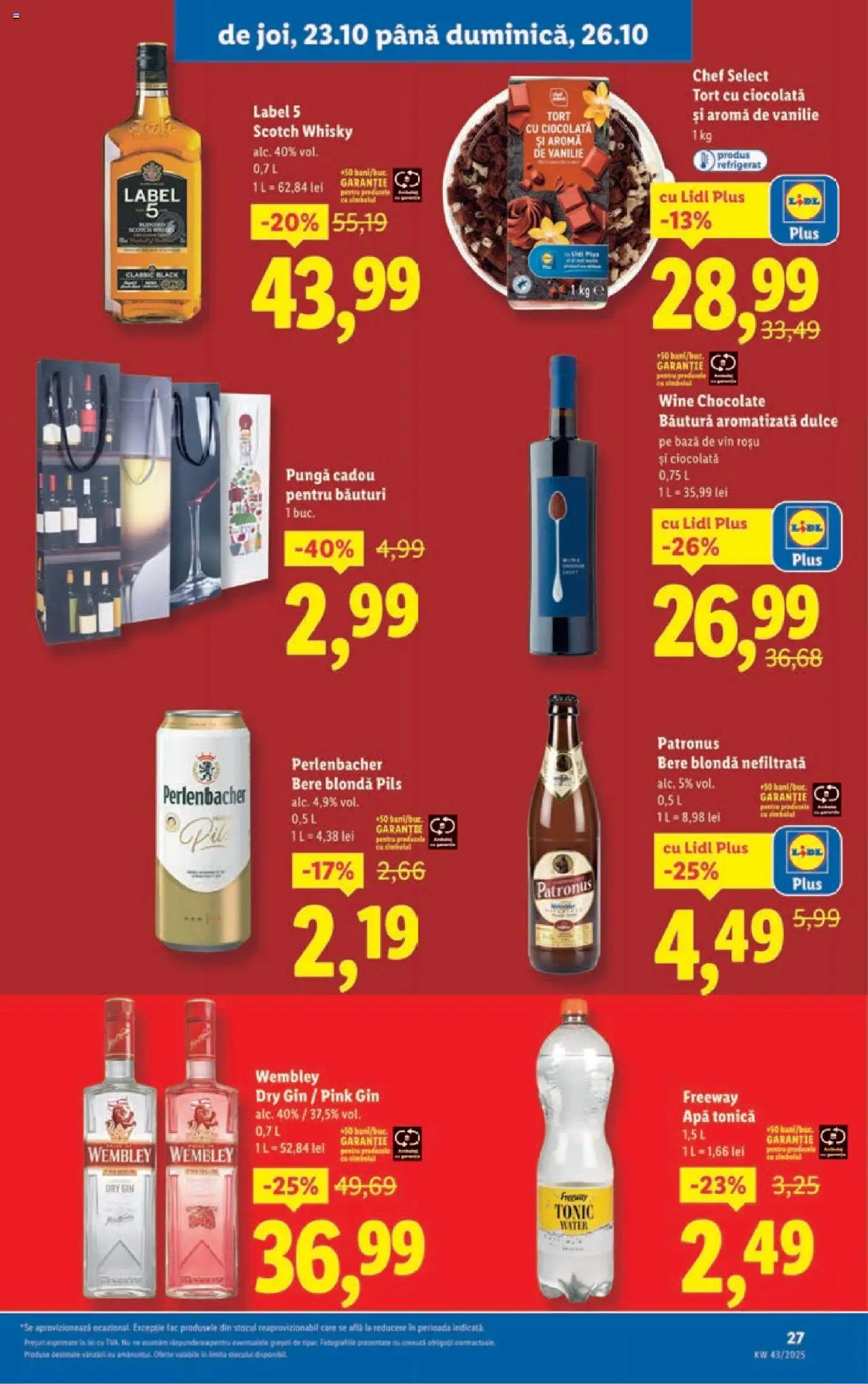 Catalog LIDL 20 - 25 Octombrie 2025 | Pagina 27 | Produse: Pungă, Vin, Gin, Apă
