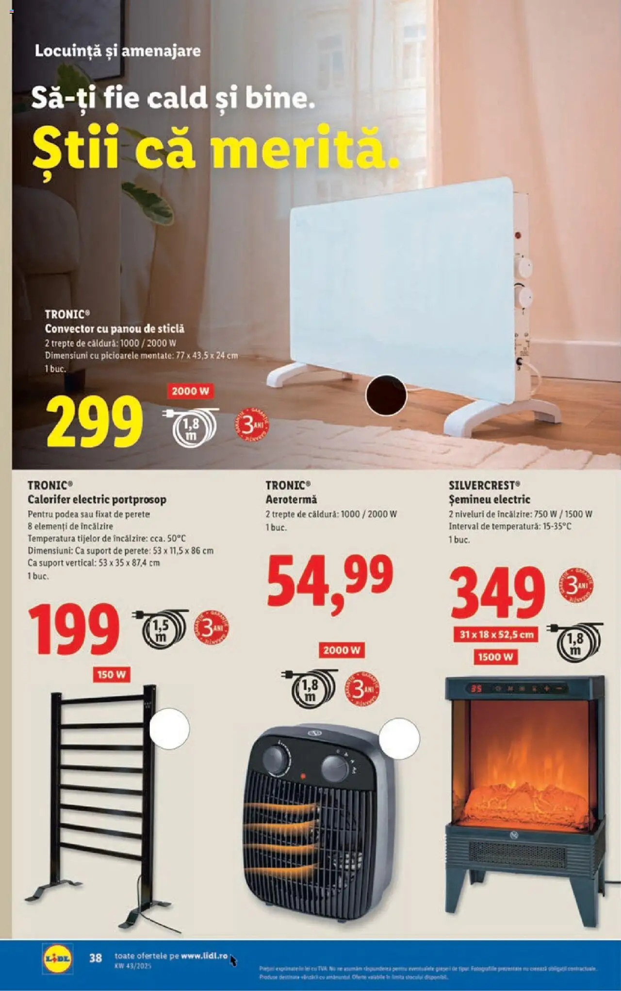Catalog LIDL 20 - 25 Octombrie 2025 | Pagina 38 | Produse: Șemineu, Calorifer