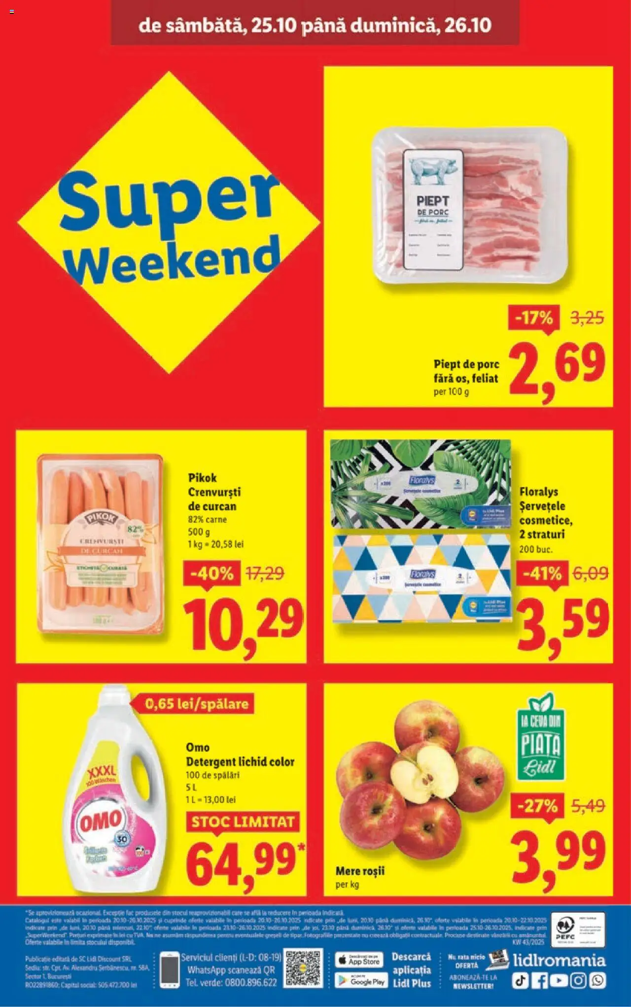 Catalog LIDL 20 - 25 Octombrie 2025 | Pagina 40 | Produse: Crenvurști, Mere, Roșii, Detergent