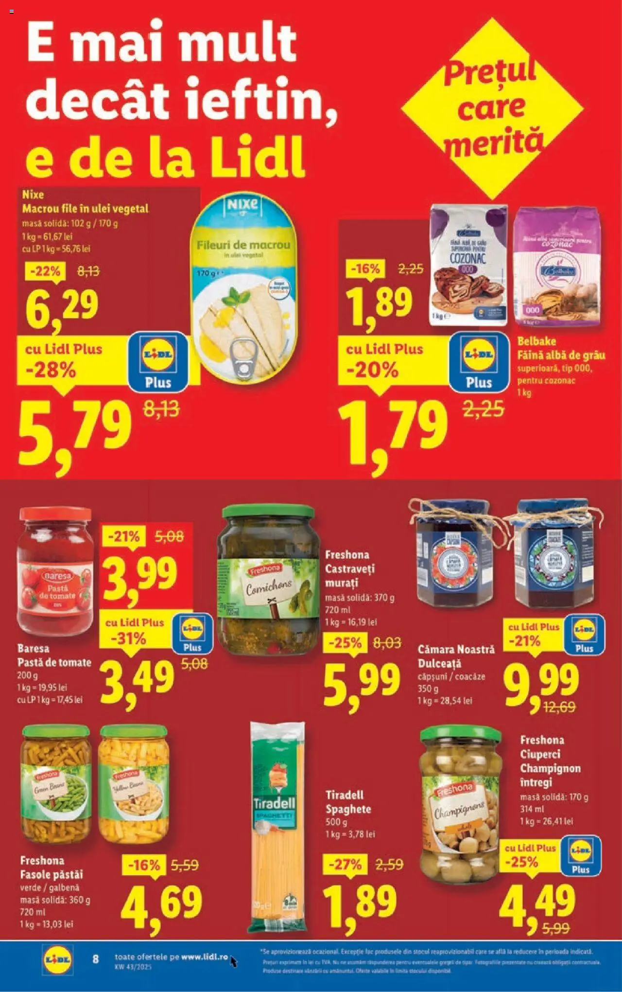 Catalog LIDL 20 - 25 Octombrie 2025 | Pagina 8 | Produse: Ulei, Pastă de tomate, Căpșuni, Castraveți