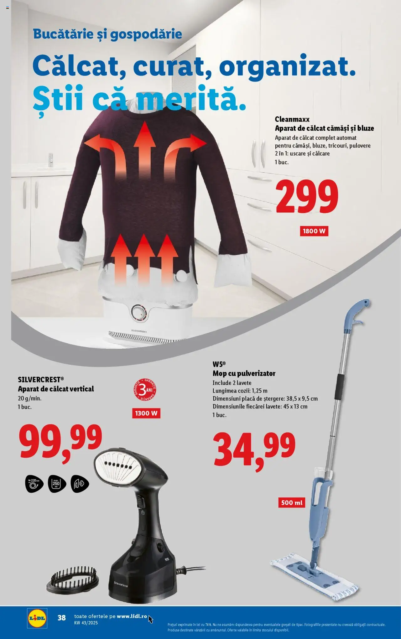 Catalog LIDL 20 - 25 Octombrie 2025 | Pagina 16 | Produse: Aparat de călcat, Mop, Bucătărie, Lavete