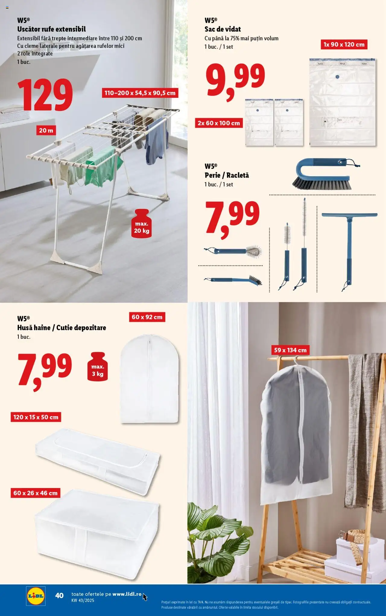 Catalog LIDL 20 - 25 Octombrie 2025 | Pagina 18 | Produse: Uscător rufe, Cutie, Perie, Haine