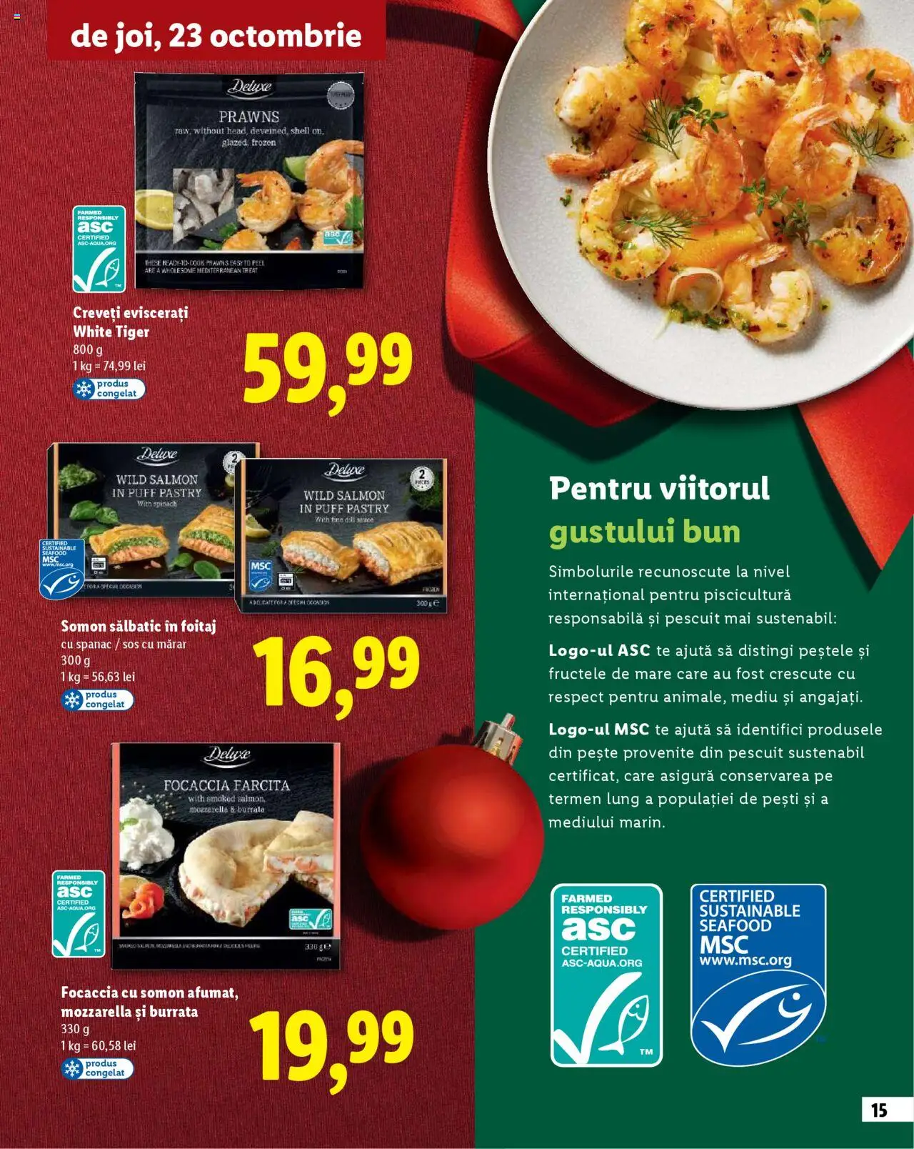 Catalog LIDL 23 Octombrie - 30 Decembrie 2025 | Pagina 15 | Produse: Çift taraflı üst, Mărar, Mozzarella, Pește