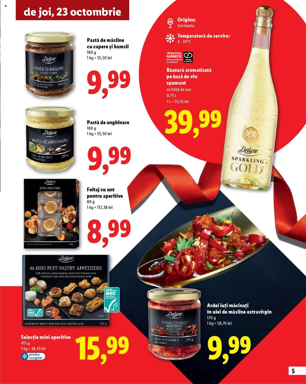 Catalog LIDL 23 Octombrie - 30 Decembrie 2025 | Pagina 5 | Produse: Măsline, Unt, Ulei, Paste