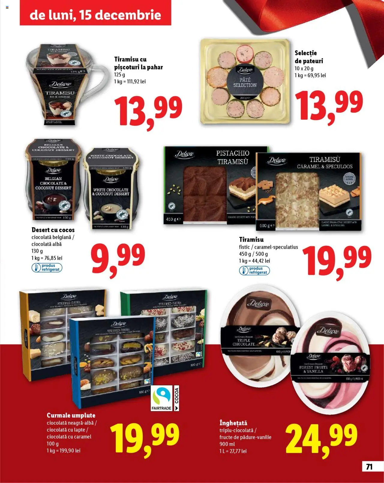 Catalog LIDL 23 Octombrie - 30 Decembrie 2025 | Pagina 71 | Produse: Lapte, Tiramisu, Fistic, Înghețată