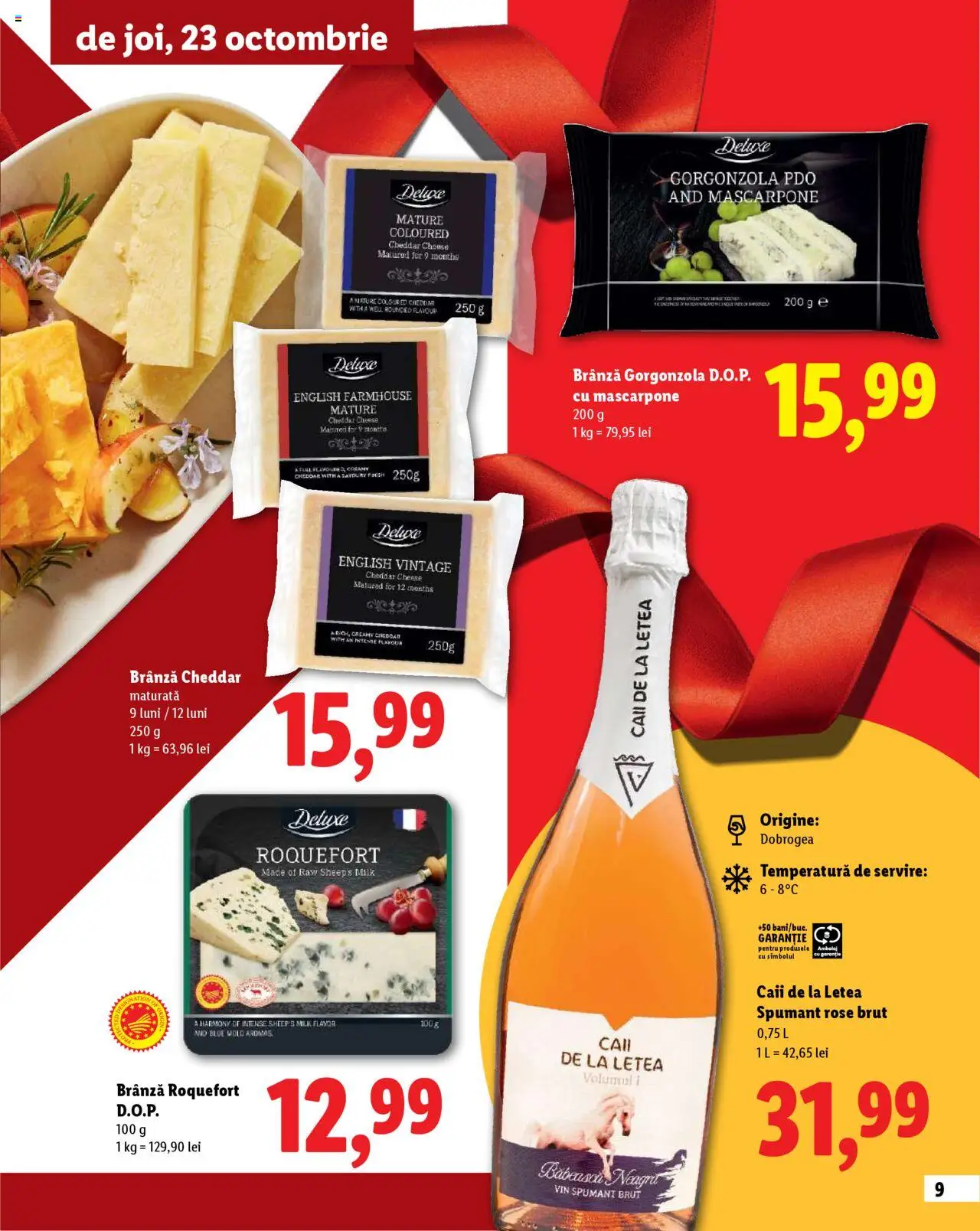 Catalog LIDL 23 Octombrie - 30 Decembrie 2025 | Pagina 9 | Produse: Brânză, Gorgonzola, Vin, Mascarpone