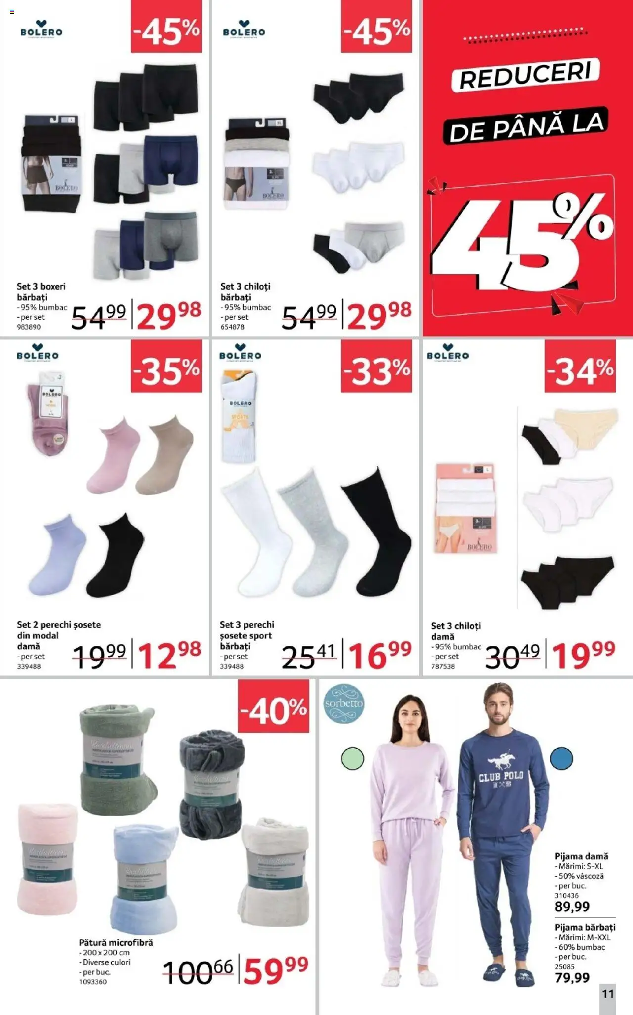 Catalog Selgros 17 - 29 Octombrie 2025 | Pagina 11 | Produse: Pătură, Chiloți, Șosete, Boxeri