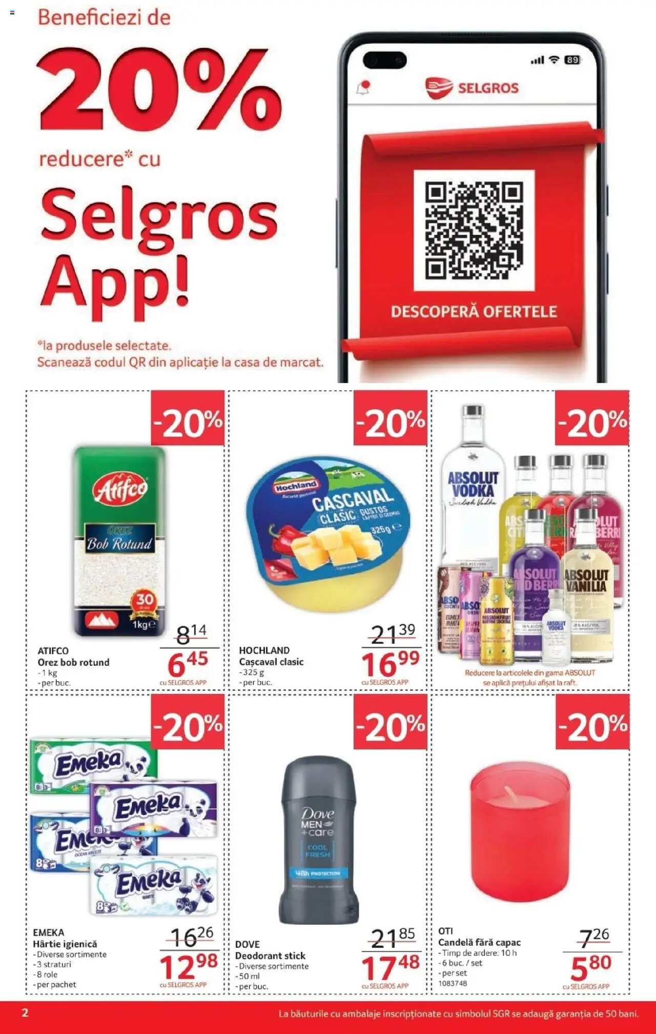 Catalog Selgros 17 - 29 Octombrie 2025 | Pagina 2 | Produse: Role, Cașcaval, Deodorant, Vodka